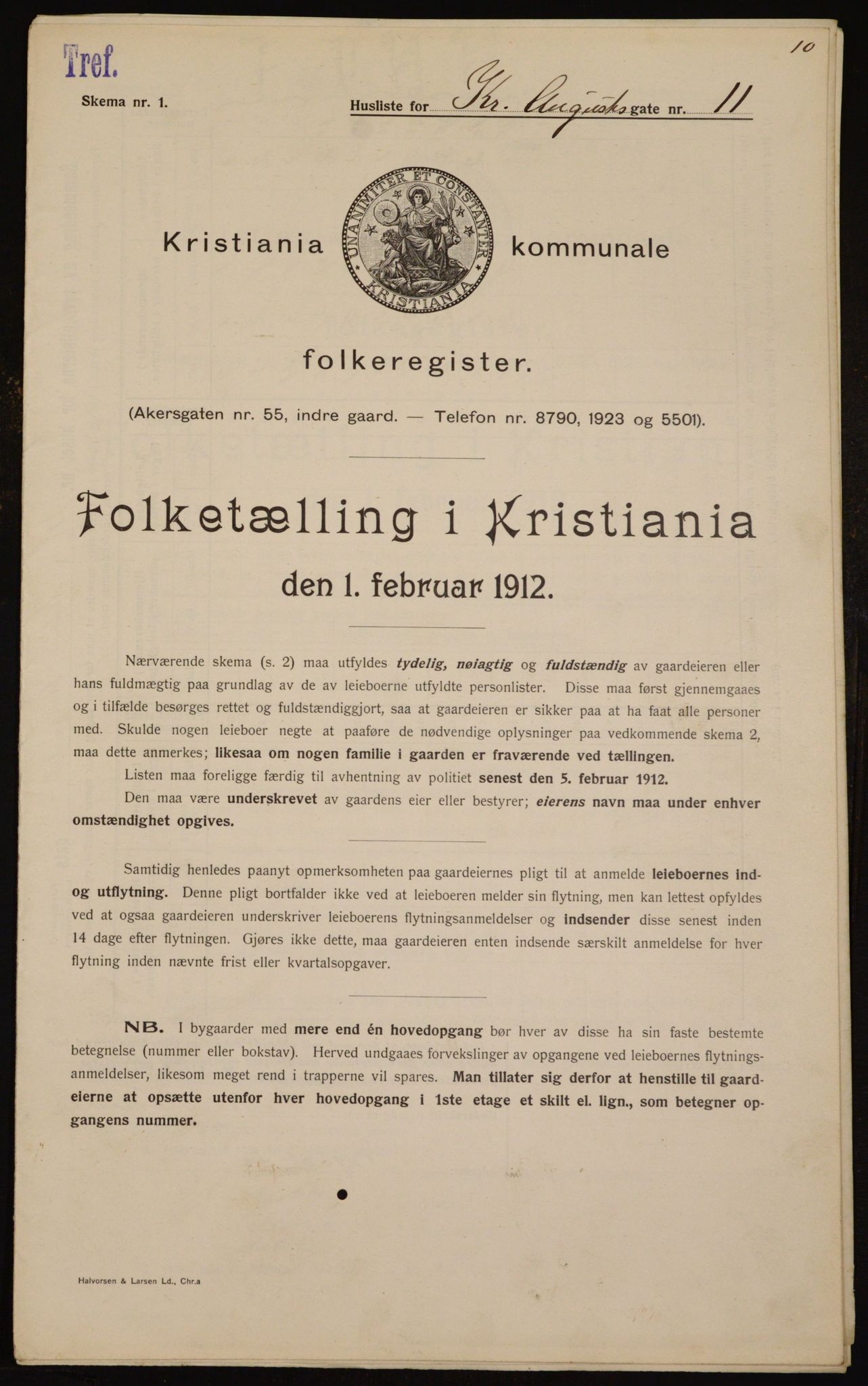 OBA, Municipal Census 1912 for Kristiania, 1912, p. 54269