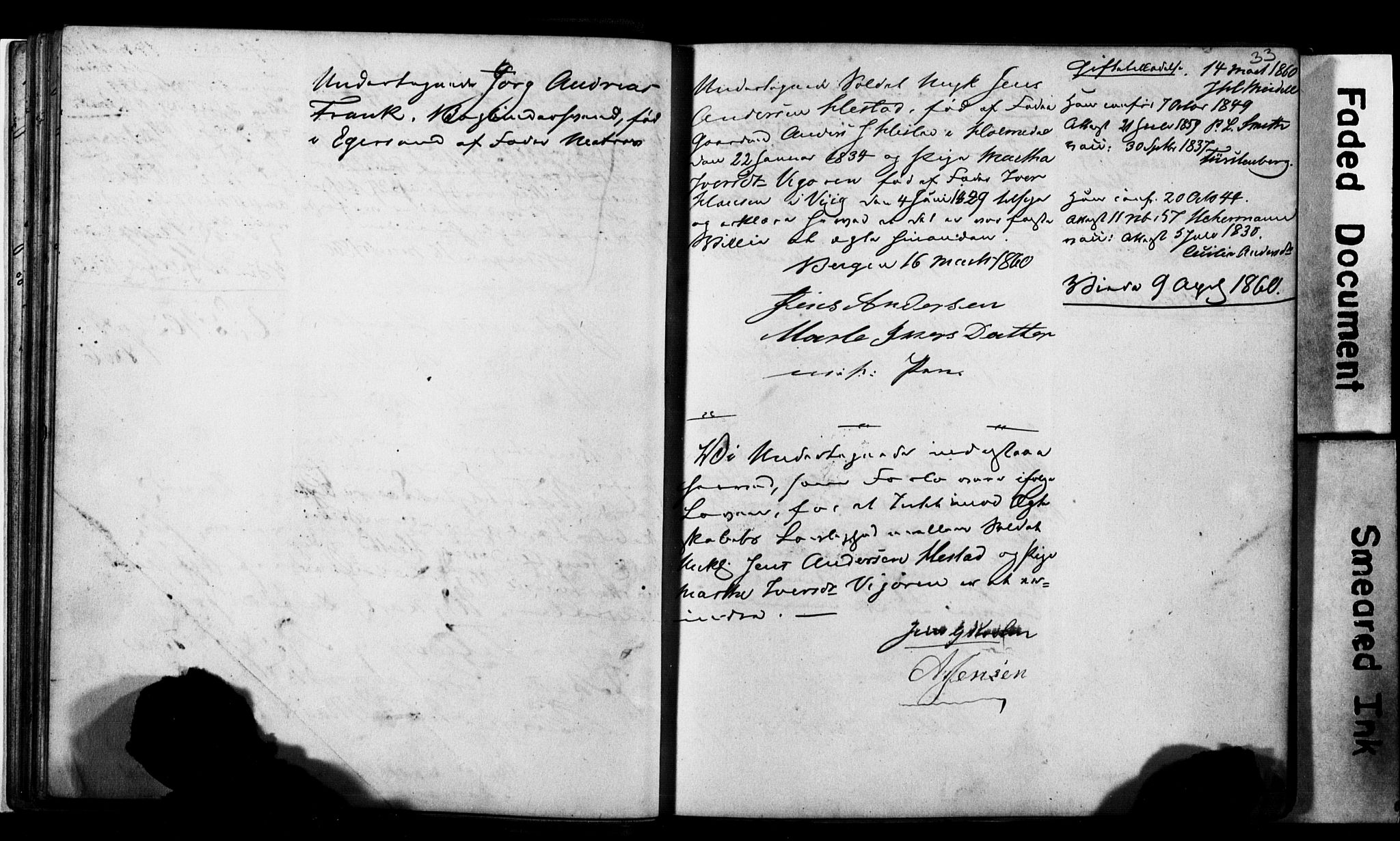 Korskirken sokneprestembete, AV/SAB-A-76101: Best man's statements no. II.5.2, 1859-1865, p. 33