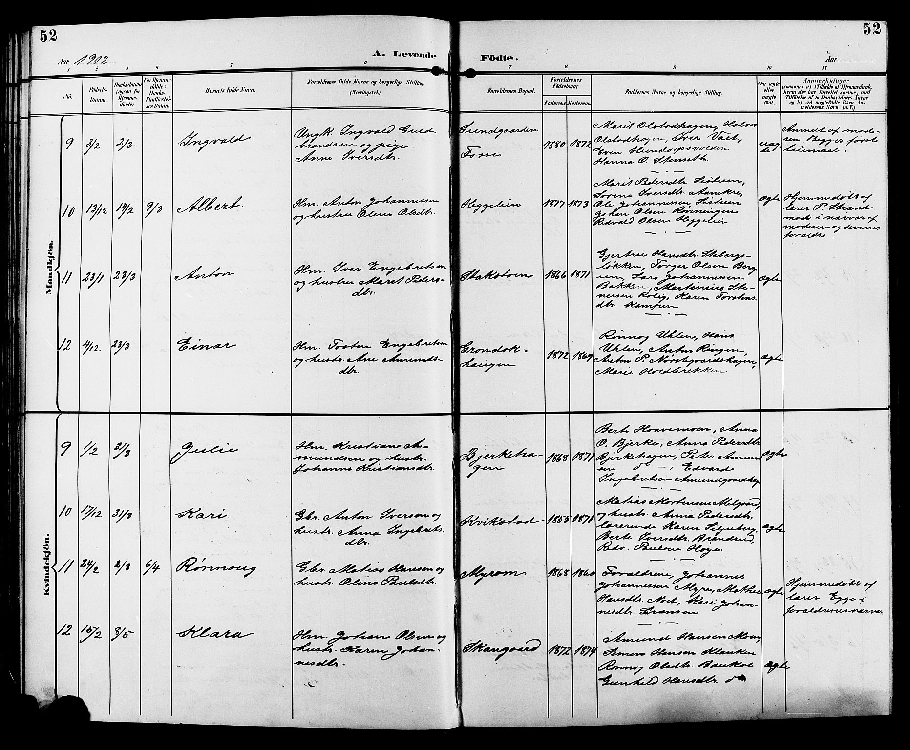 Sør-Fron prestekontor, SAH/PREST-010/H/Ha/Hab/L0004: Parish register (copy) no. 4, 1896-1911, p. 52