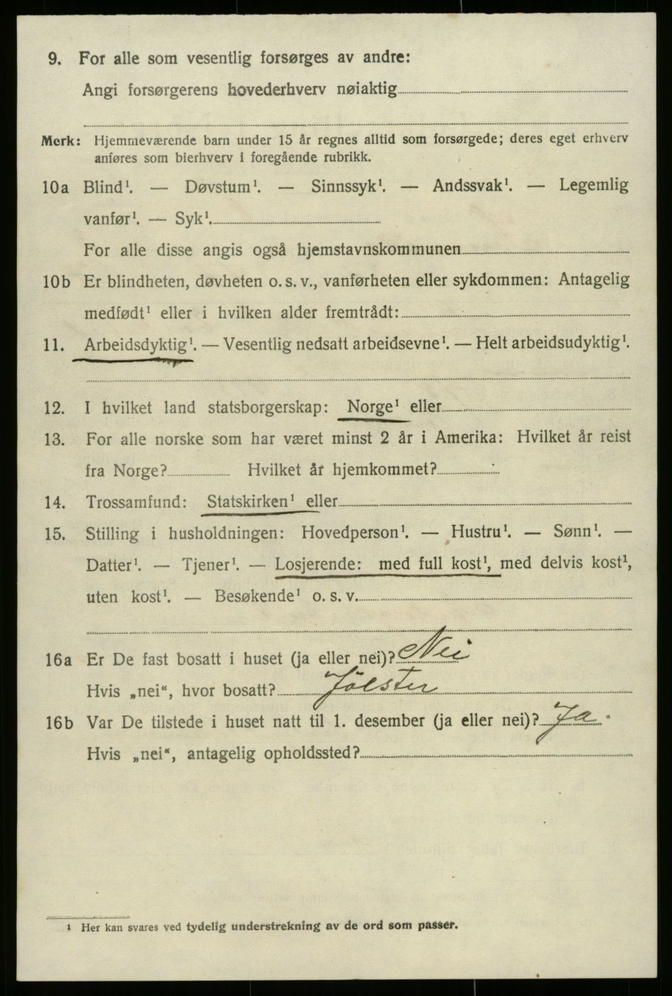 SAB, 1920 census for Innvik, 1920, p. 2168