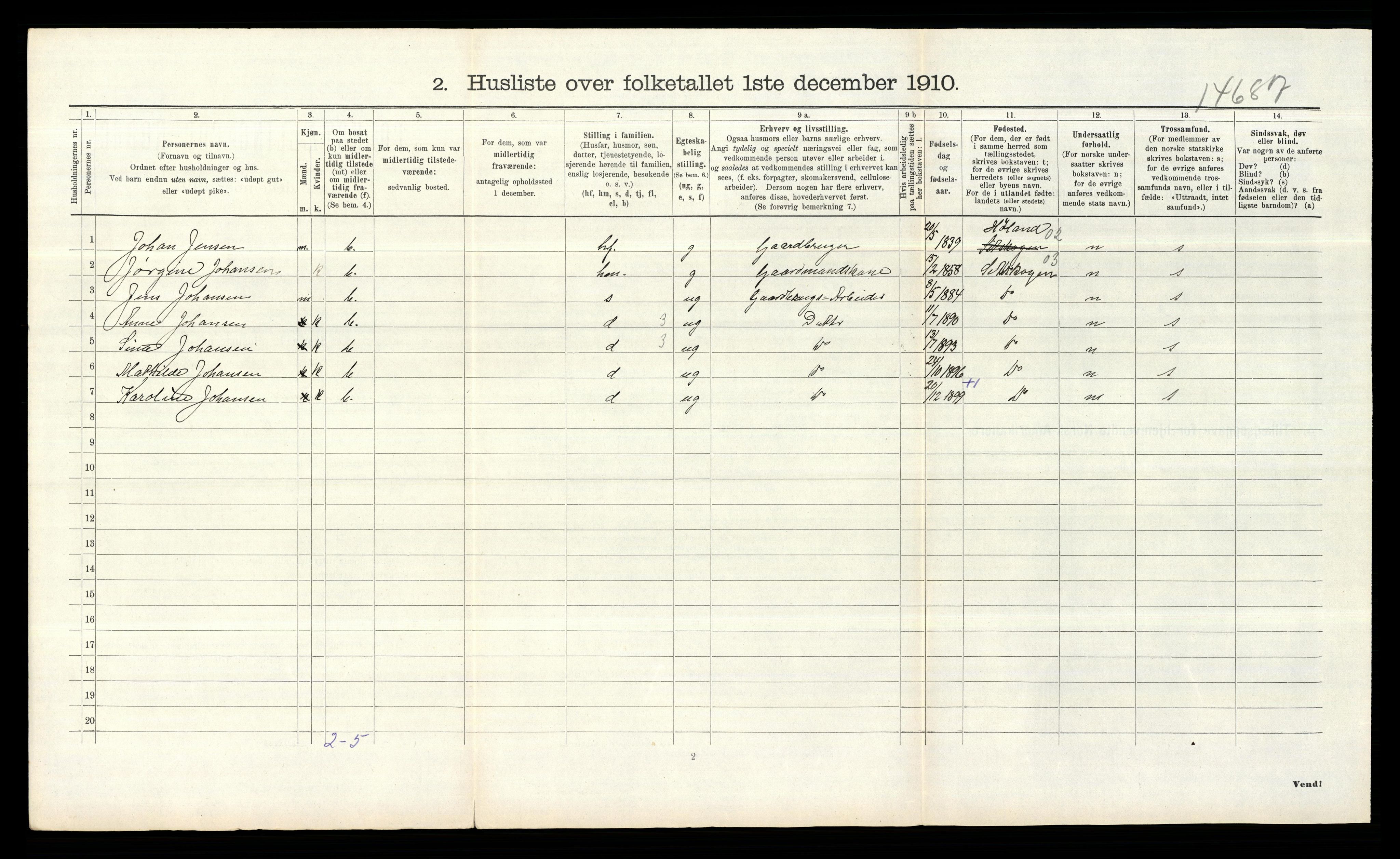 RA, 1910 census for Rødenes, 1910, p. 134