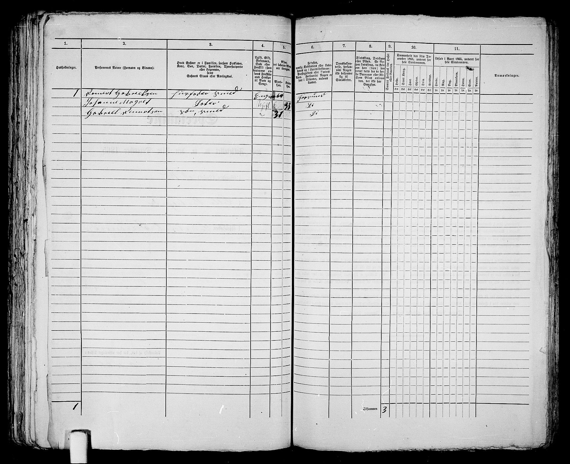 RA, 1865 census for Vanse/Farsund, 1865, p. 239