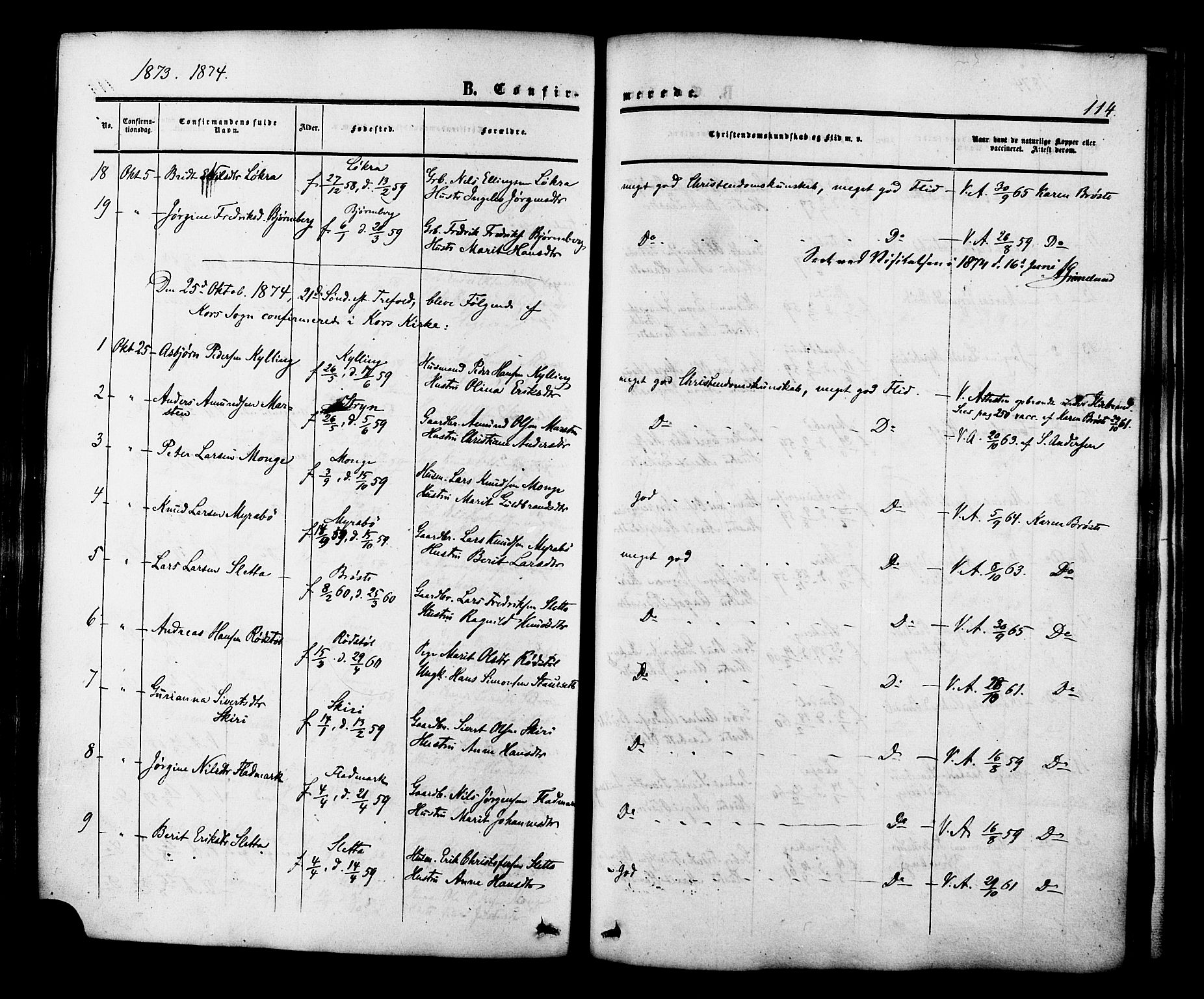 Ministerialprotokoller, klokkerbøker og fødselsregistre - Møre og Romsdal, SAT/A-1454/546/L0594: Parish register (official) no. 546A02, 1854-1882, p. 114