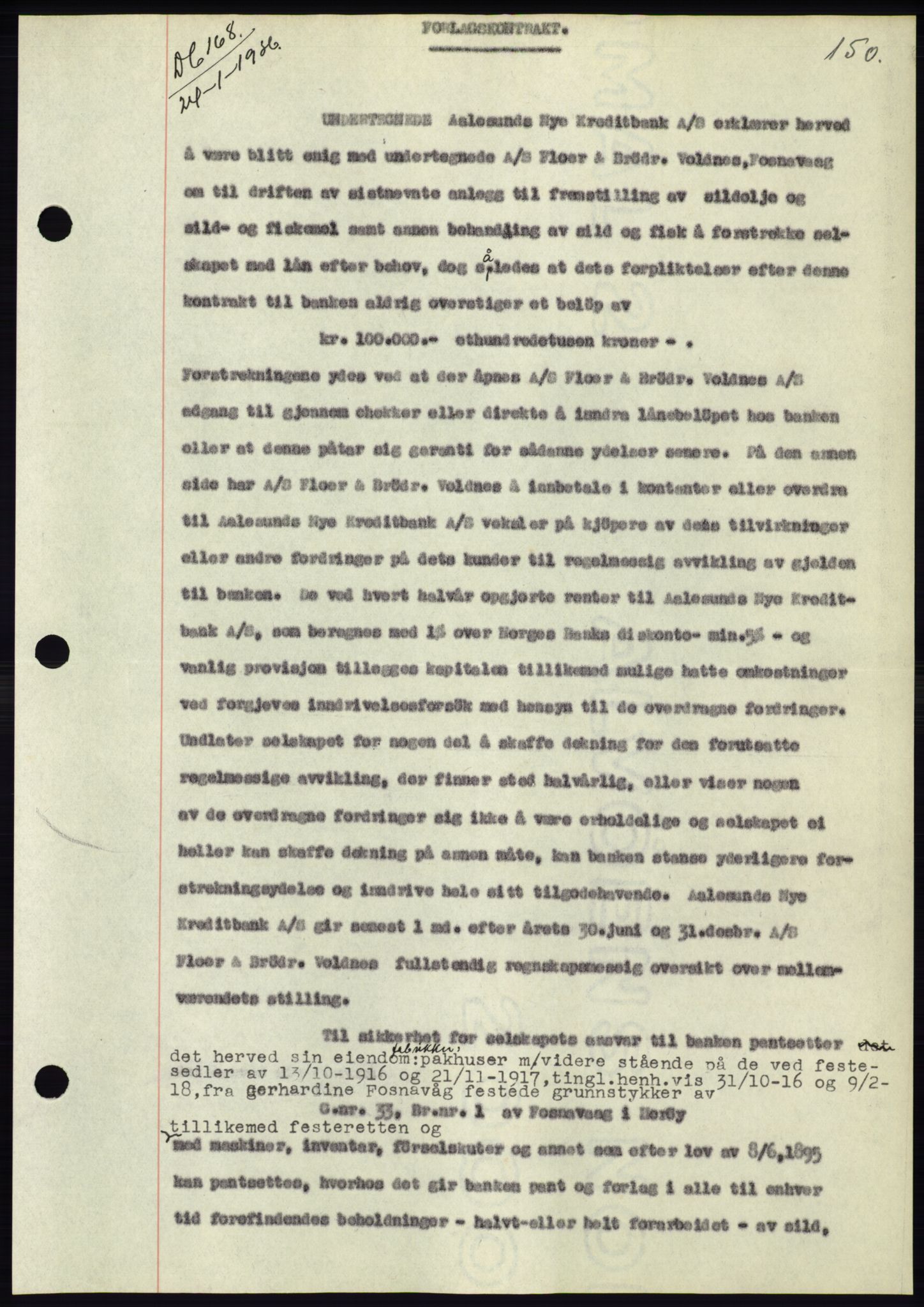 Søre Sunnmøre sorenskriveri, AV/SAT-A-4122/1/2/2C/L0060: Mortgage book no. 54, 1935-1936, Deed date: 24.01.1936