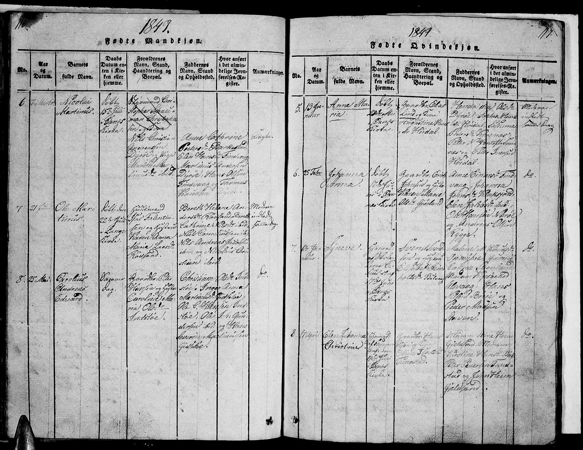 Ministerialprotokoller, klokkerbøker og fødselsregistre - Nordland, AV/SAT-A-1459/893/L1346: Parish register (copy) no. 893C01, 1820-1858, p. 116-117