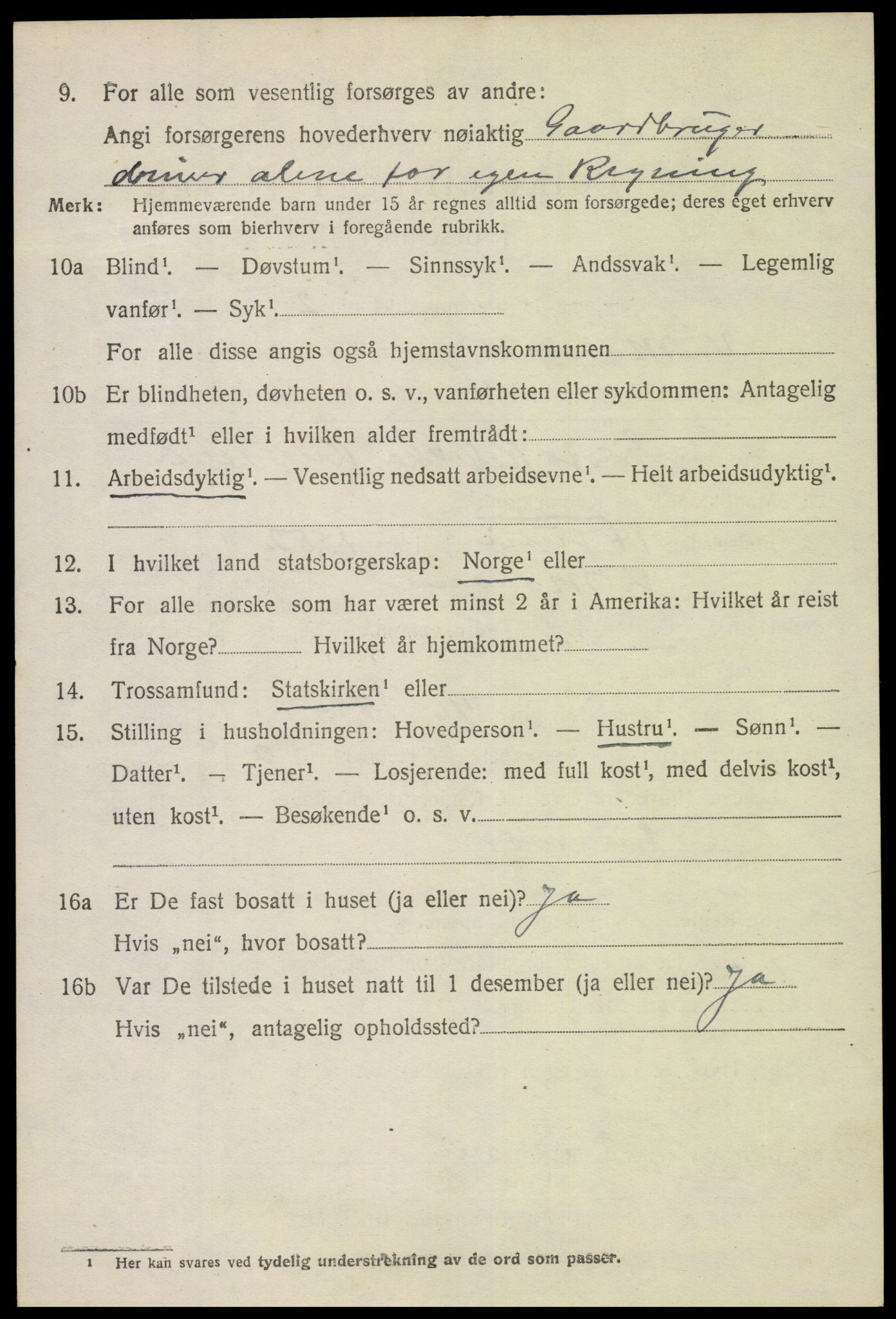 SAK, 1920 census for Vestre Moland, 1920, p. 5238