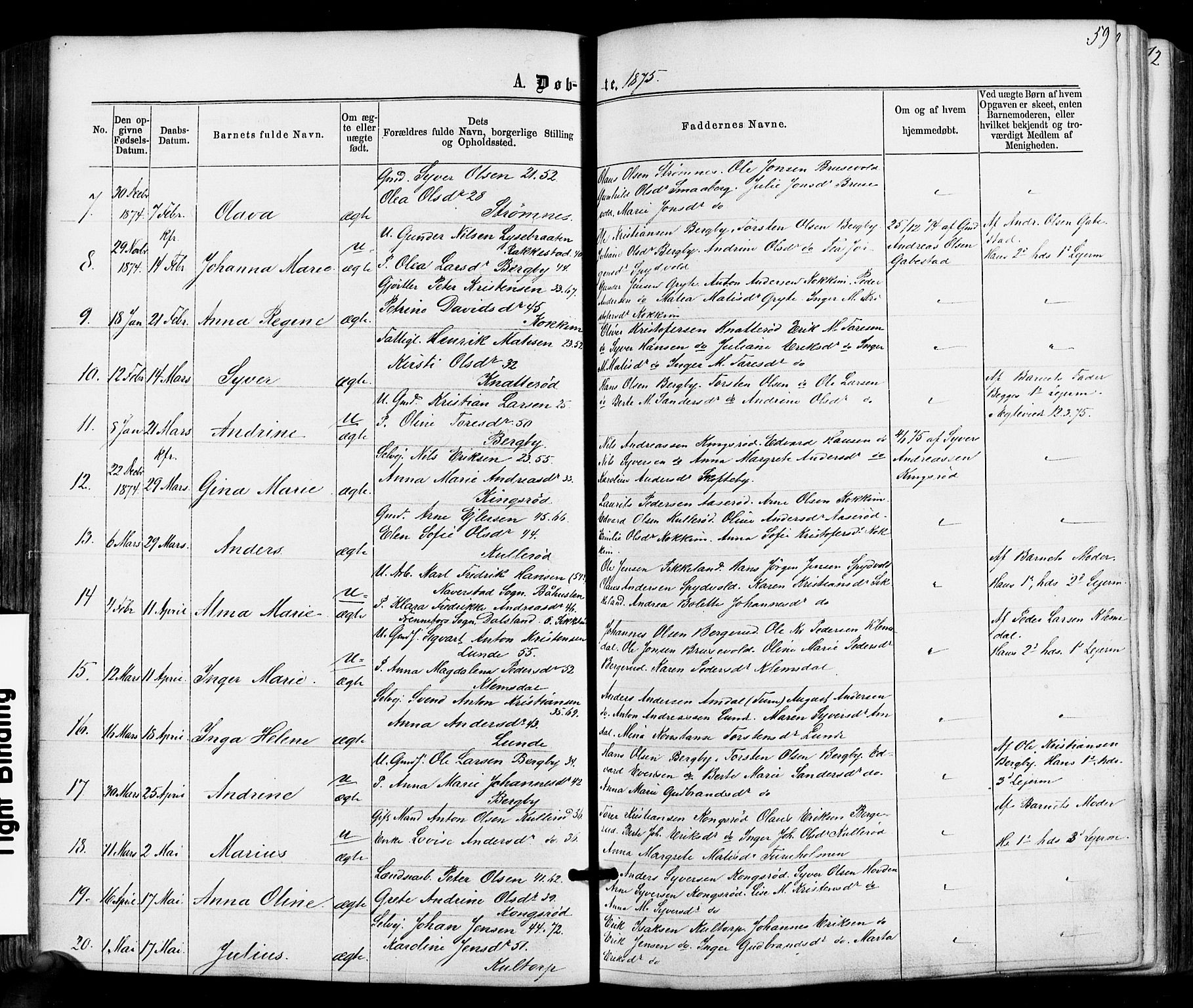 Varteig prestekontor Kirkebøker, SAO/A-10447a/F/Fa/L0001: Parish register (official) no. 1, 1861-1877, p. 59