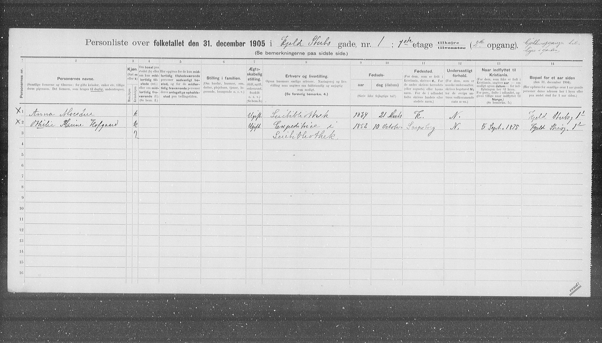 OBA, Municipal Census 1905 for Kristiania, 1905, p. 26888