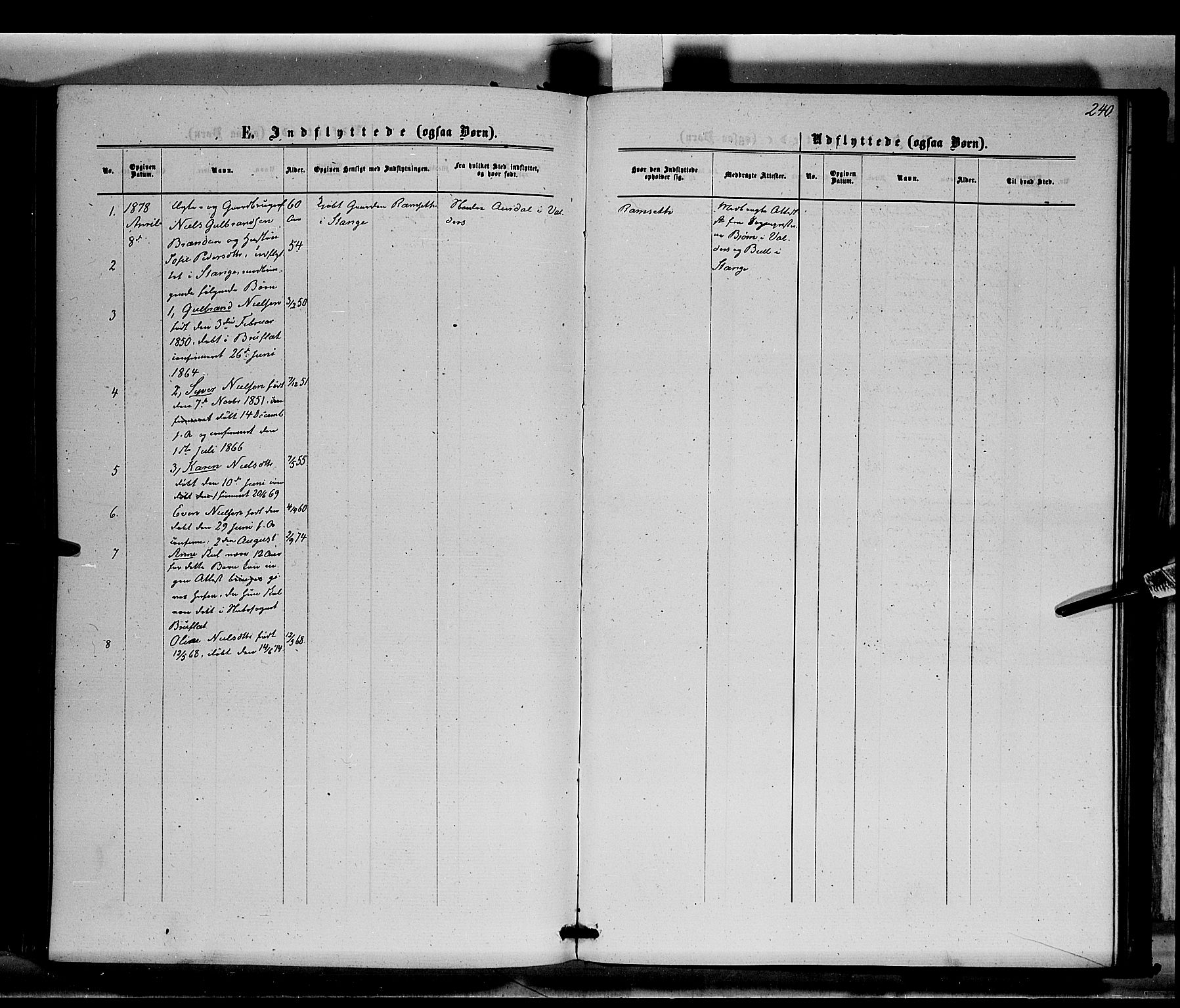 Stange prestekontor, SAH/PREST-002/K/L0014: Parish register (official) no. 14, 1862-1879, p. 240