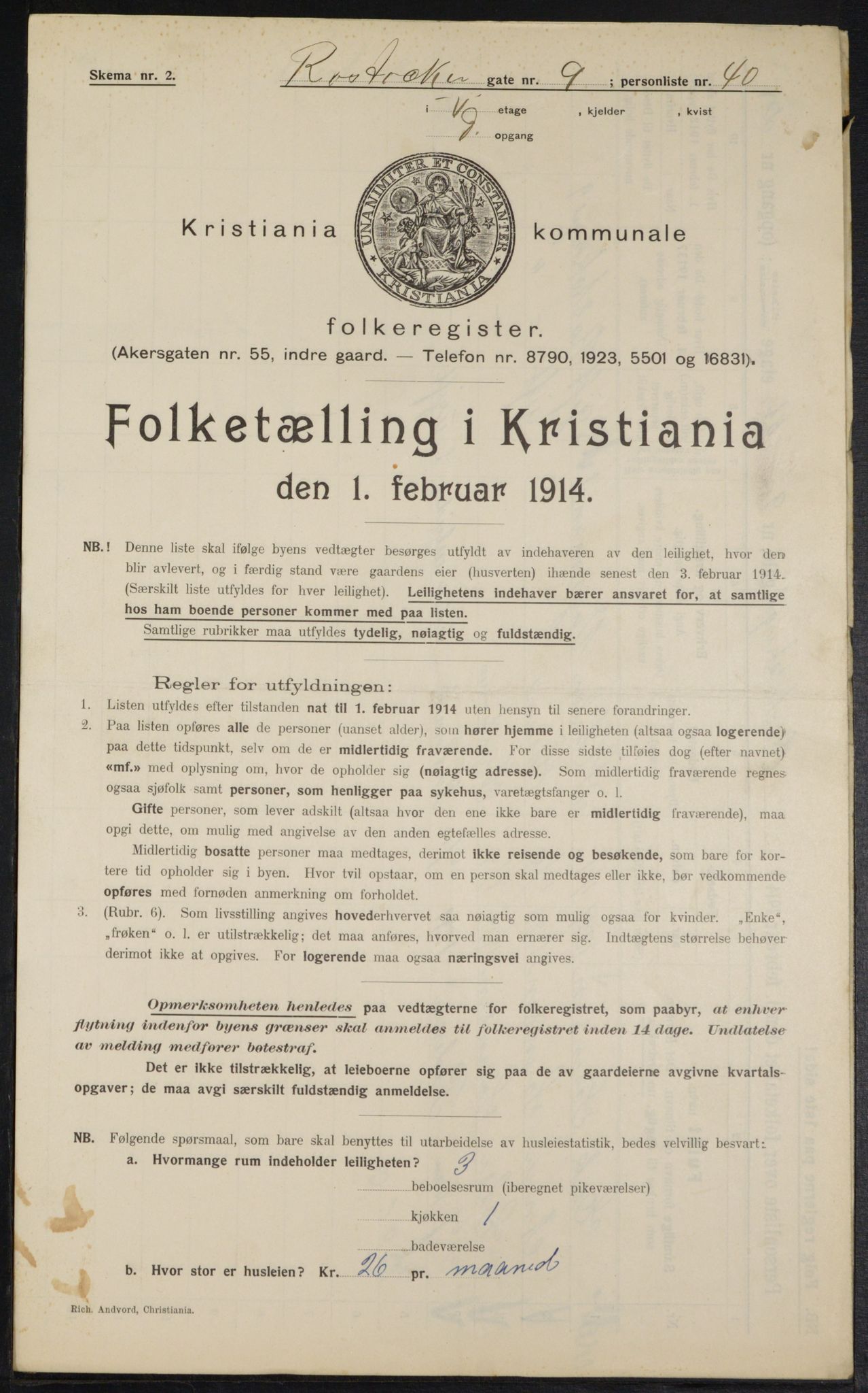 OBA, Municipal Census 1914 for Kristiania, 1914, p. 84480