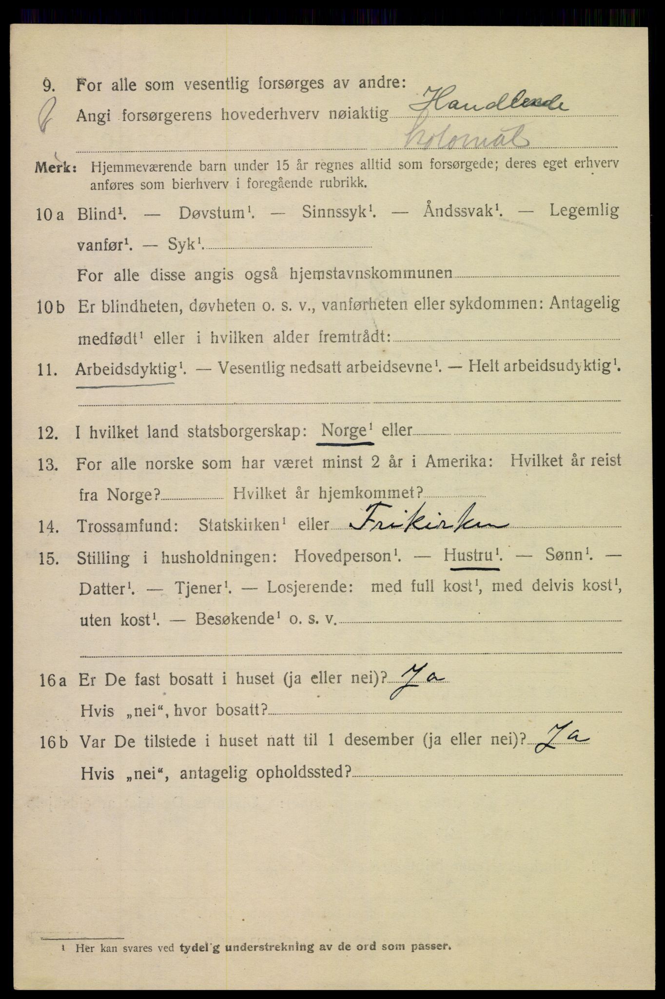 SAK, 1920 census for Arendal, 1920, p. 26863