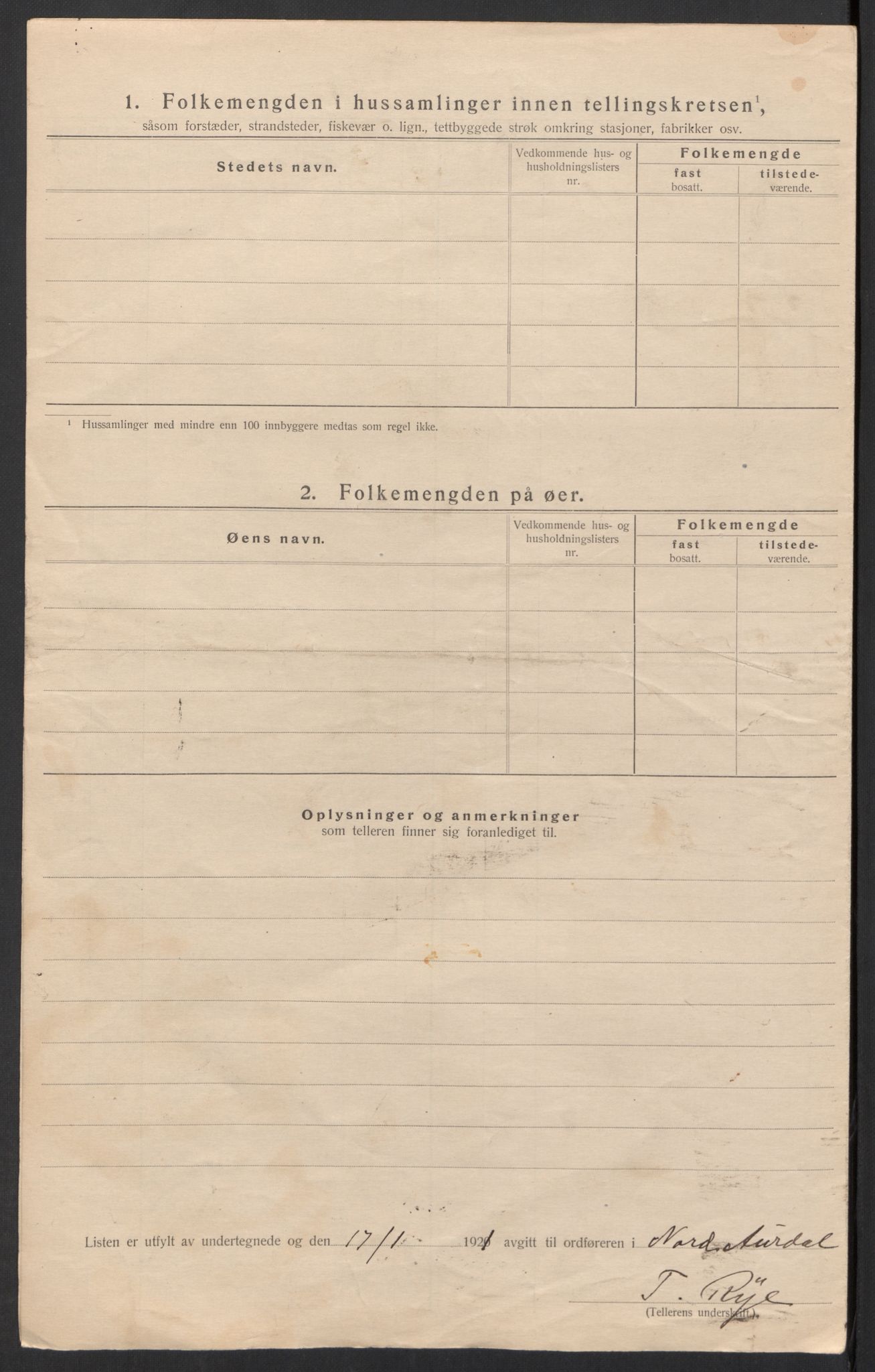 SAH, 1920 census for Nord-Aurdal, 1920, p. 41