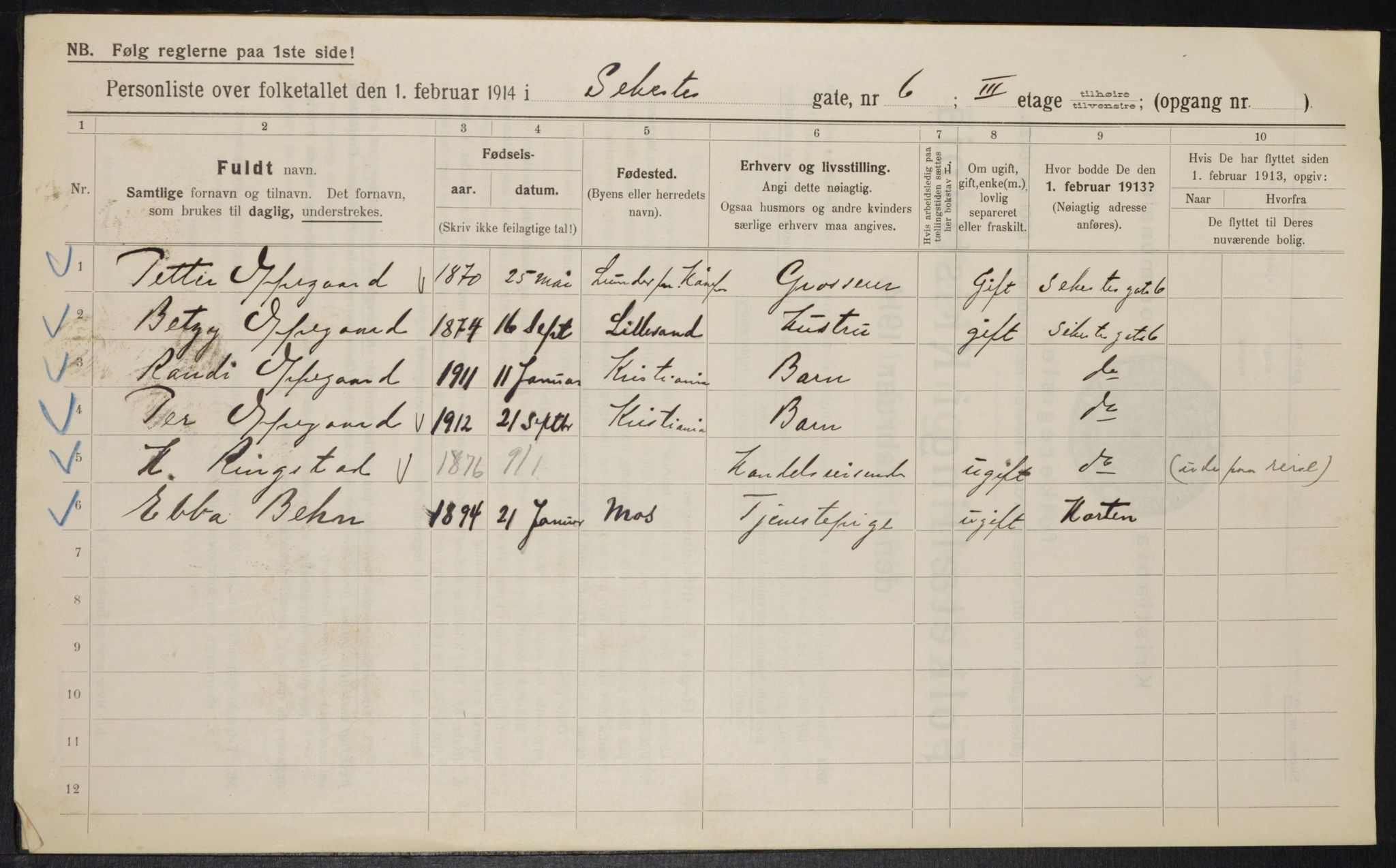 OBA, Municipal Census 1914 for Kristiania, 1914, p. 93624