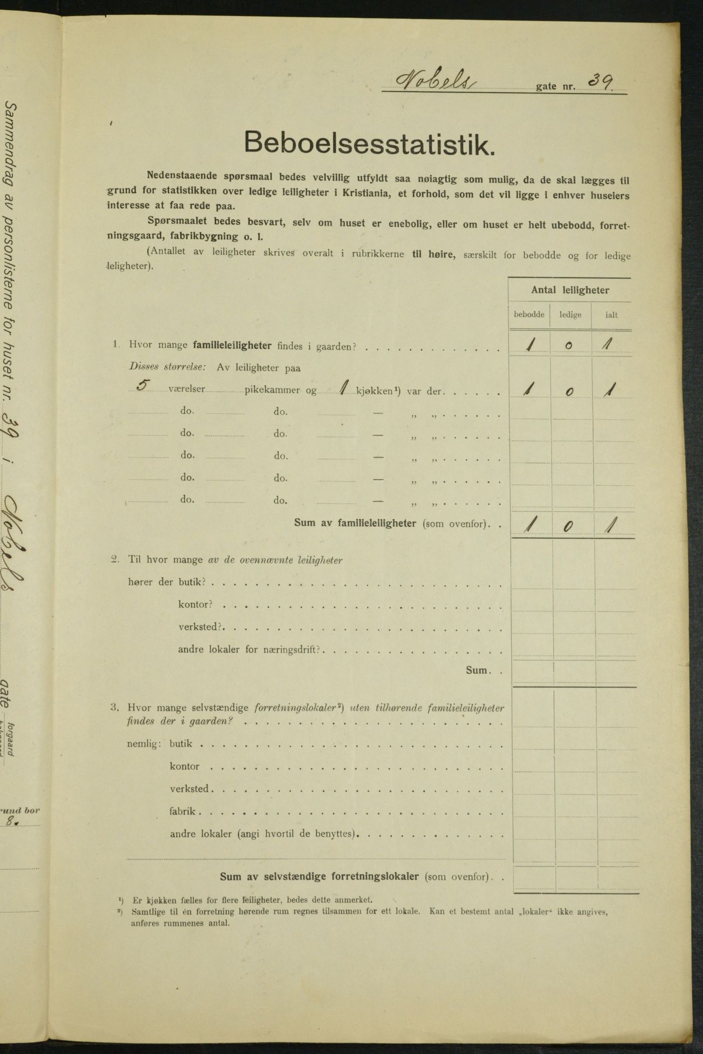 OBA, Municipal Census 1915 for Kristiania, 1915, p. 70811