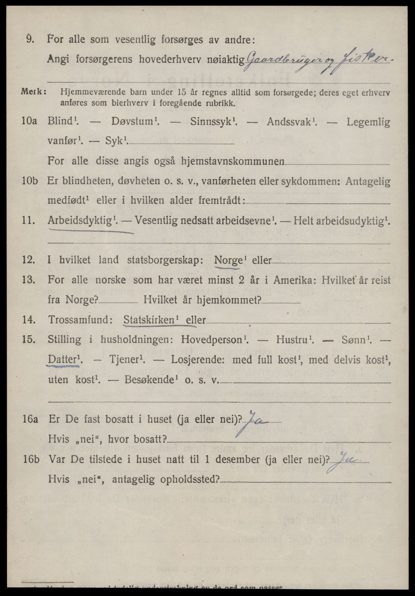 SAT, 1920 census for Giske, 1920, p. 3659