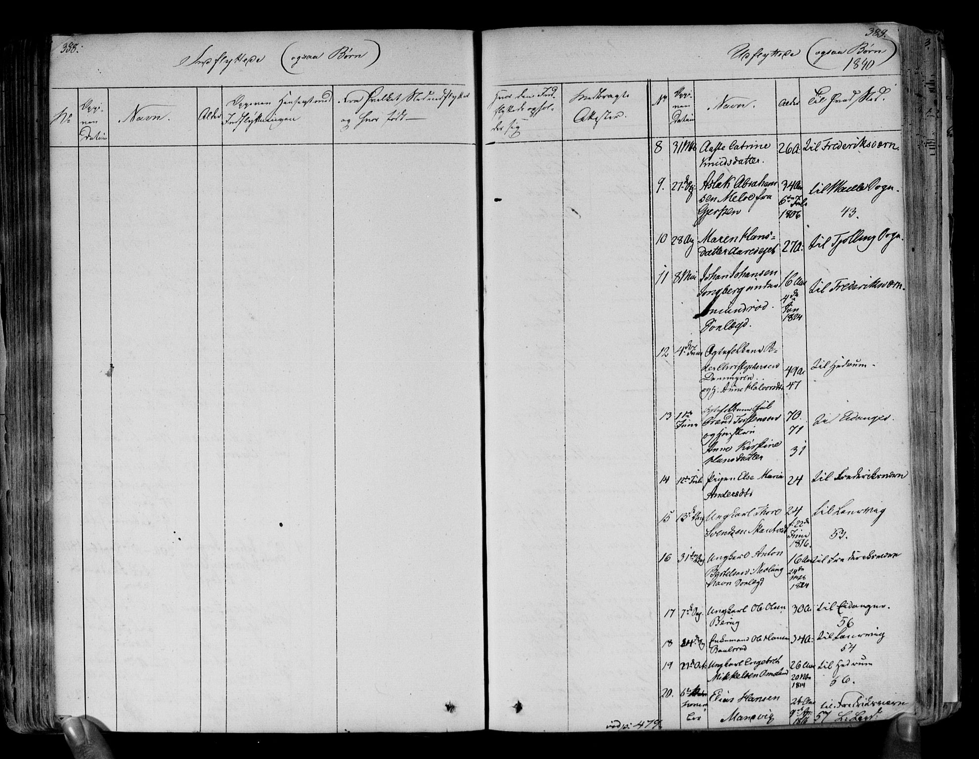 Brunlanes kirkebøker, AV/SAKO-A-342/F/Fa/L0003: Parish register (official) no. I 3, 1834-1845, p. 388-389