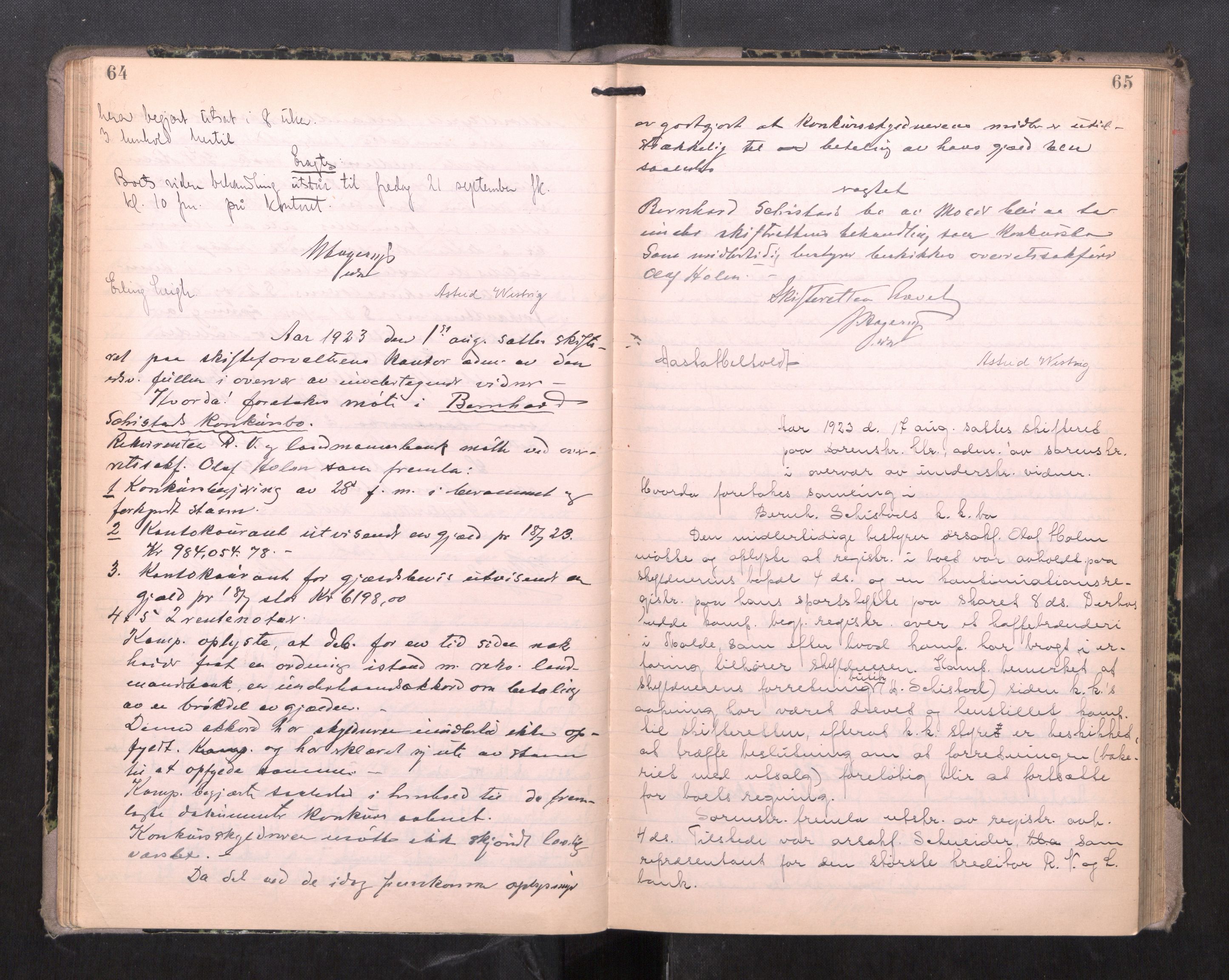 Romsdal sorenskriveri, AV/SAT-A-4149/1/3/3B/L0009: Skiftebehandlingsprotokoll, 1922-1928, p. 64-65