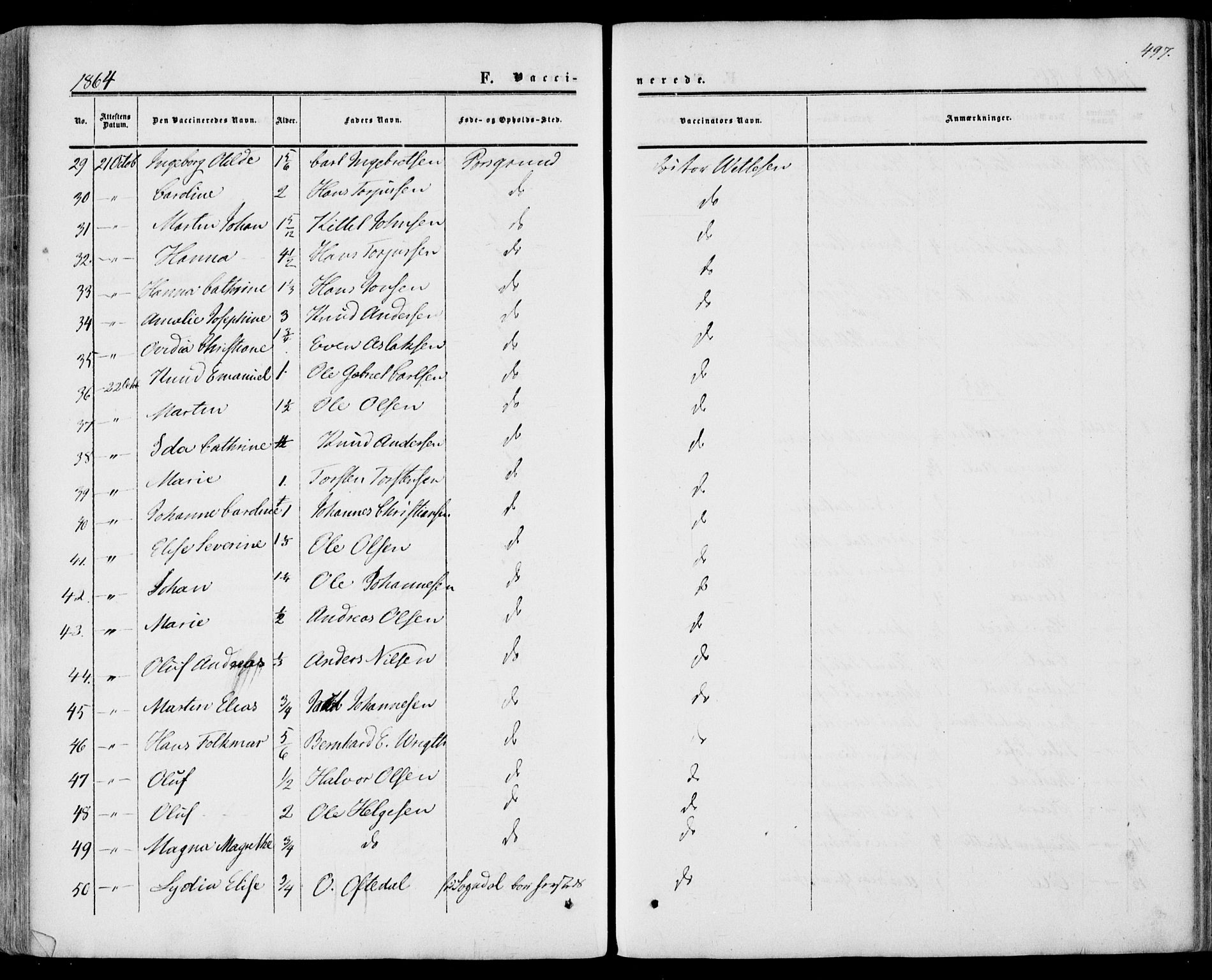 Porsgrunn kirkebøker , AV/SAKO-A-104/F/Fa/L0007: Parish register (official) no. 7, 1858-1877, p. 497