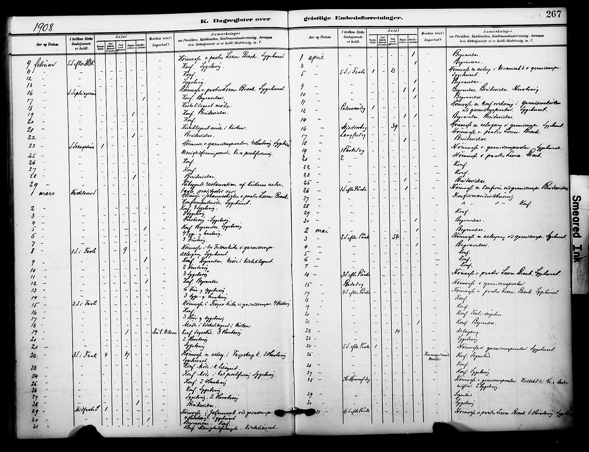 Garnisonsmenigheten Kirkebøker, AV/SAO-A-10846/F/Fa/L0014: Parish register (official) no. 14, 1905-1914, p. 267