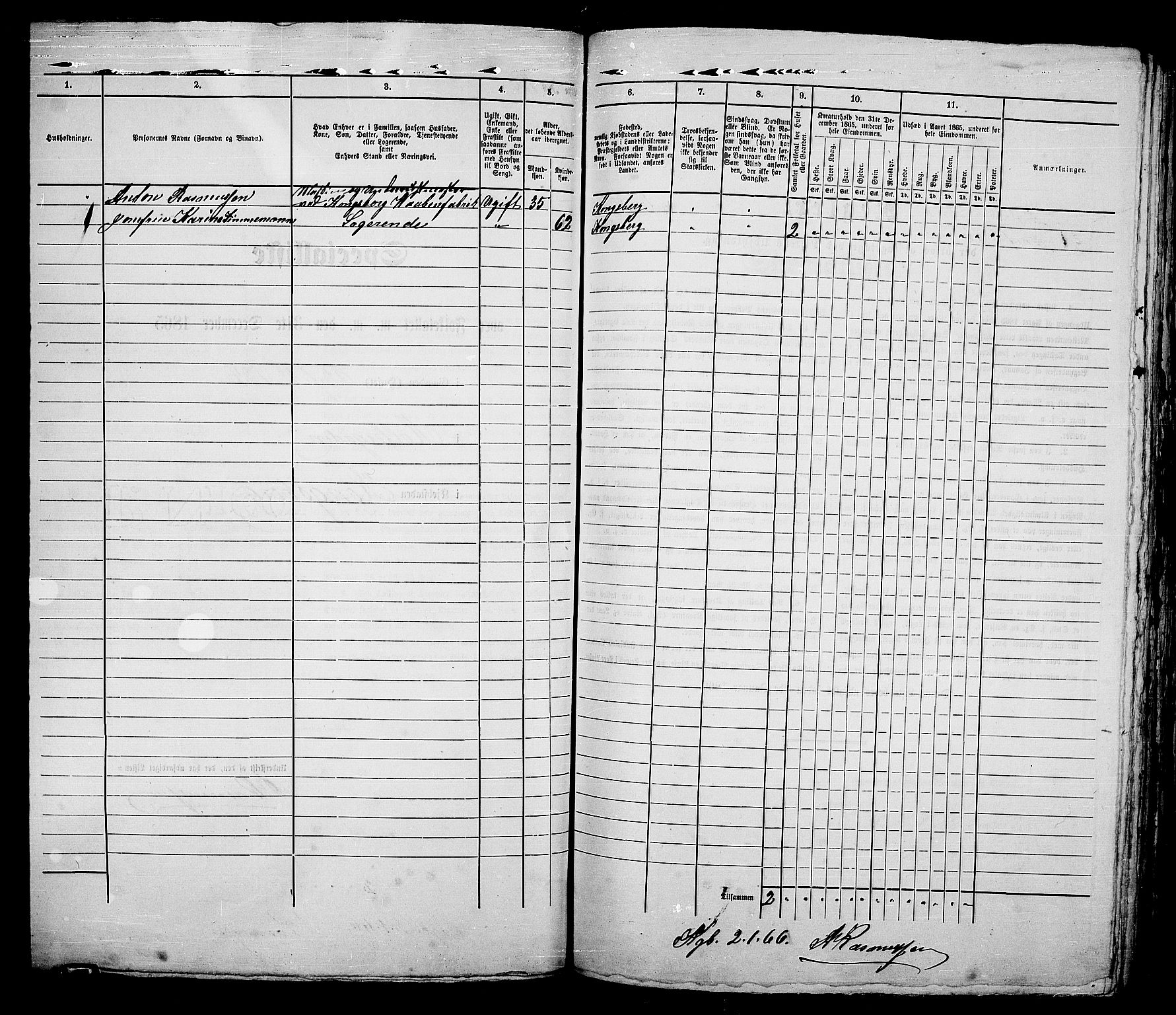 RA, 1865 census for Kongsberg/Kongsberg, 1865, p. 251