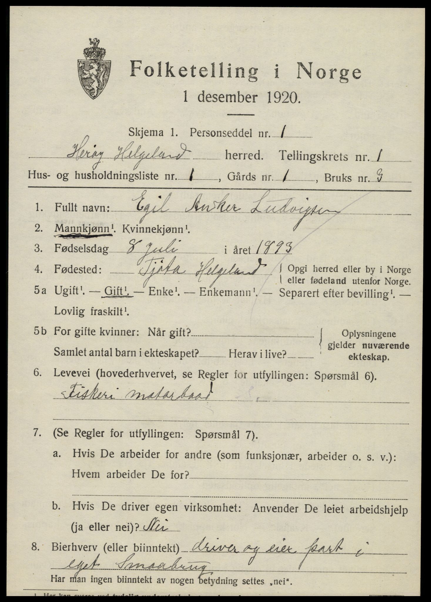 SAT, 1920 census for Herøy, 1920, p. 918