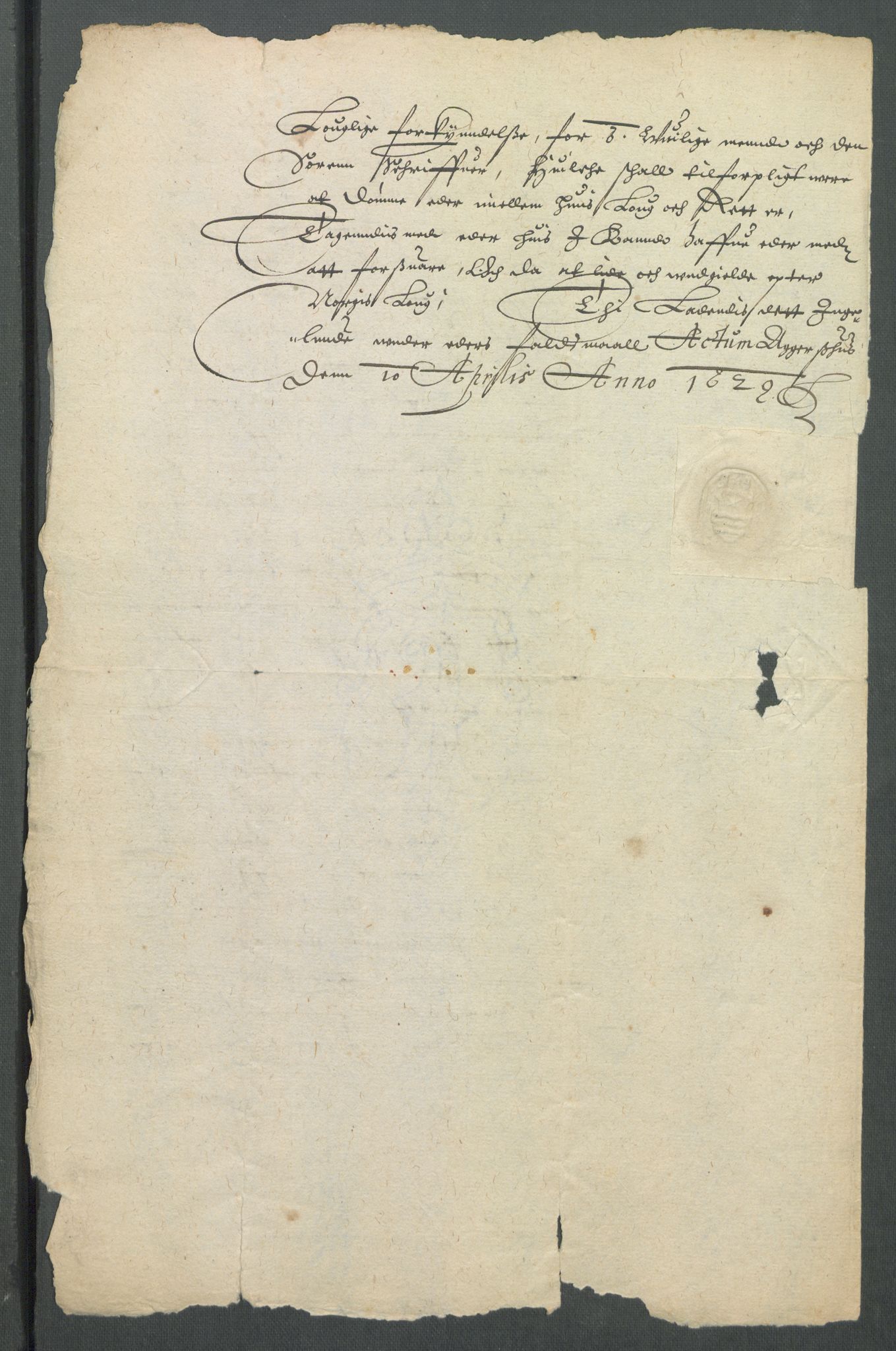 Riksarkivets diplomsamling, AV/RA-EA-5965/F02/L0138: Dokumenter, 1629, p. 20