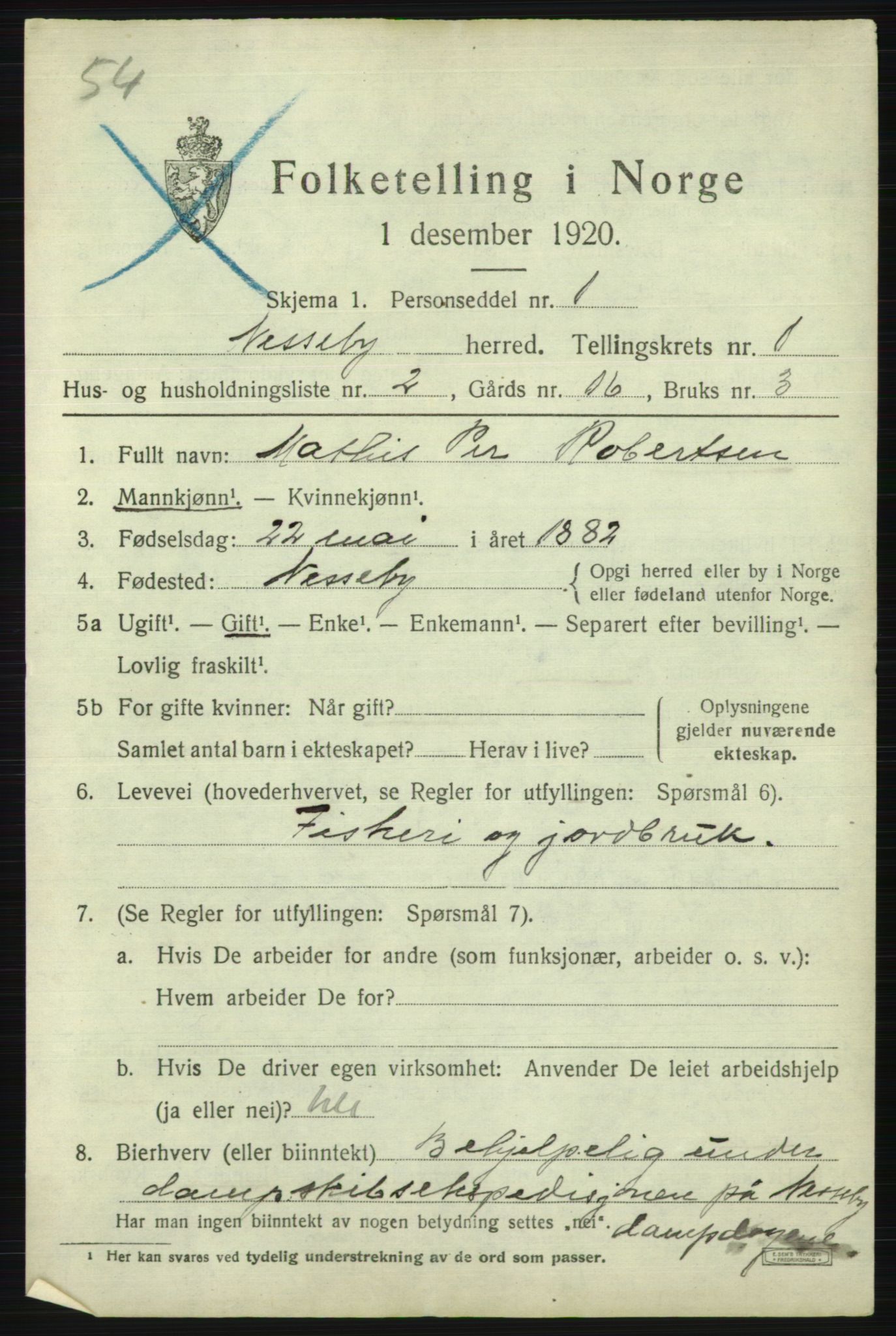 SATØ, 1920 census for Nesseby, 1920, p. 509