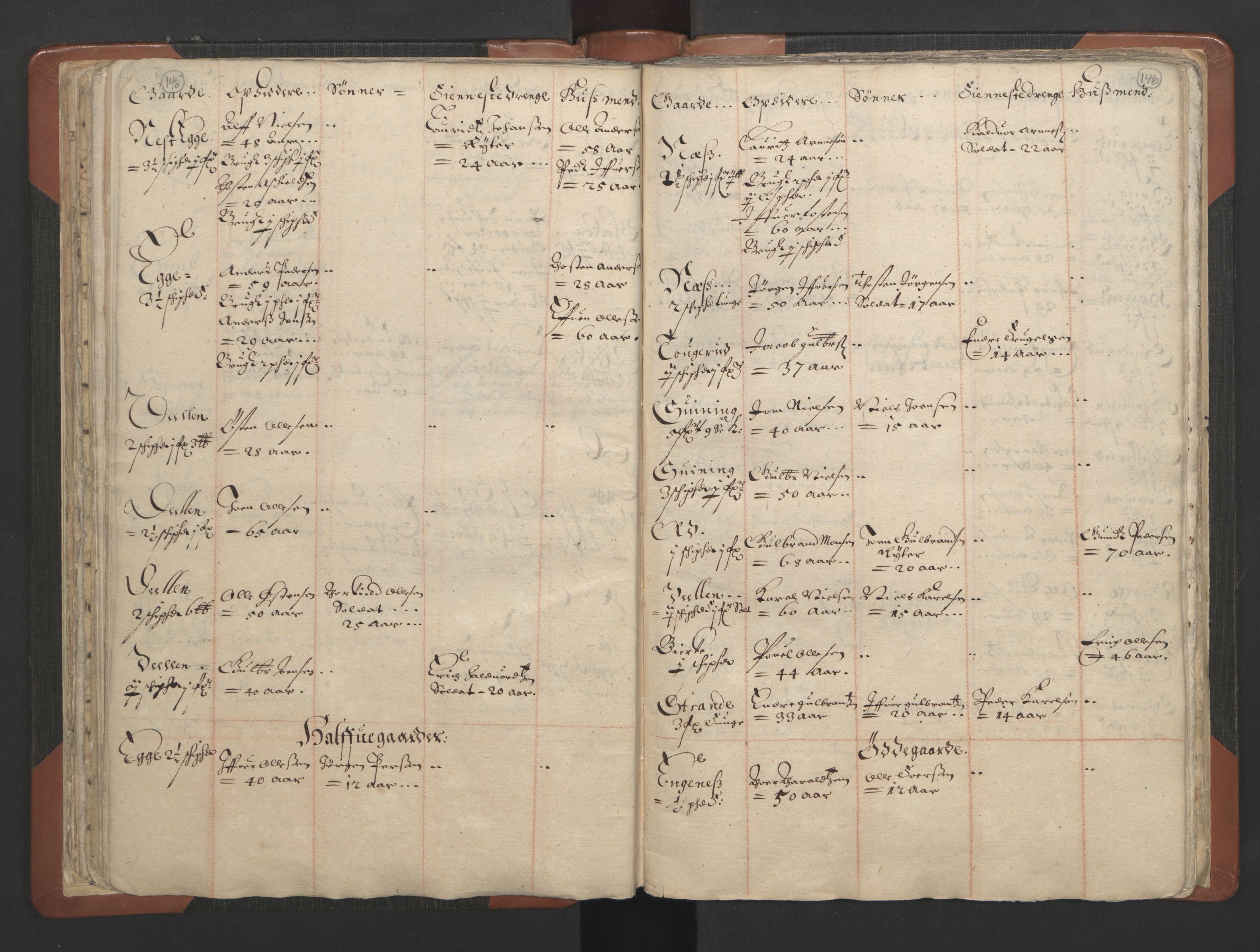 RA, Vicar's Census 1664-1666, no. 7: Hadeland deanery, 1664-1666, p. 145-146