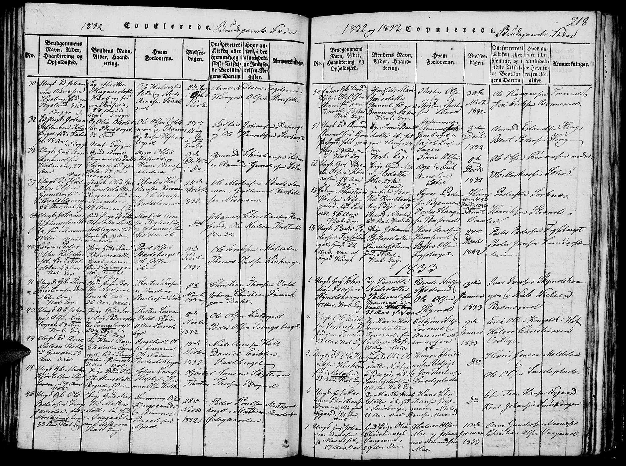 Grue prestekontor, AV/SAH-PREST-036/H/Ha/Hab/L0002: Parish register (copy) no. 2, 1815-1841, p. 218