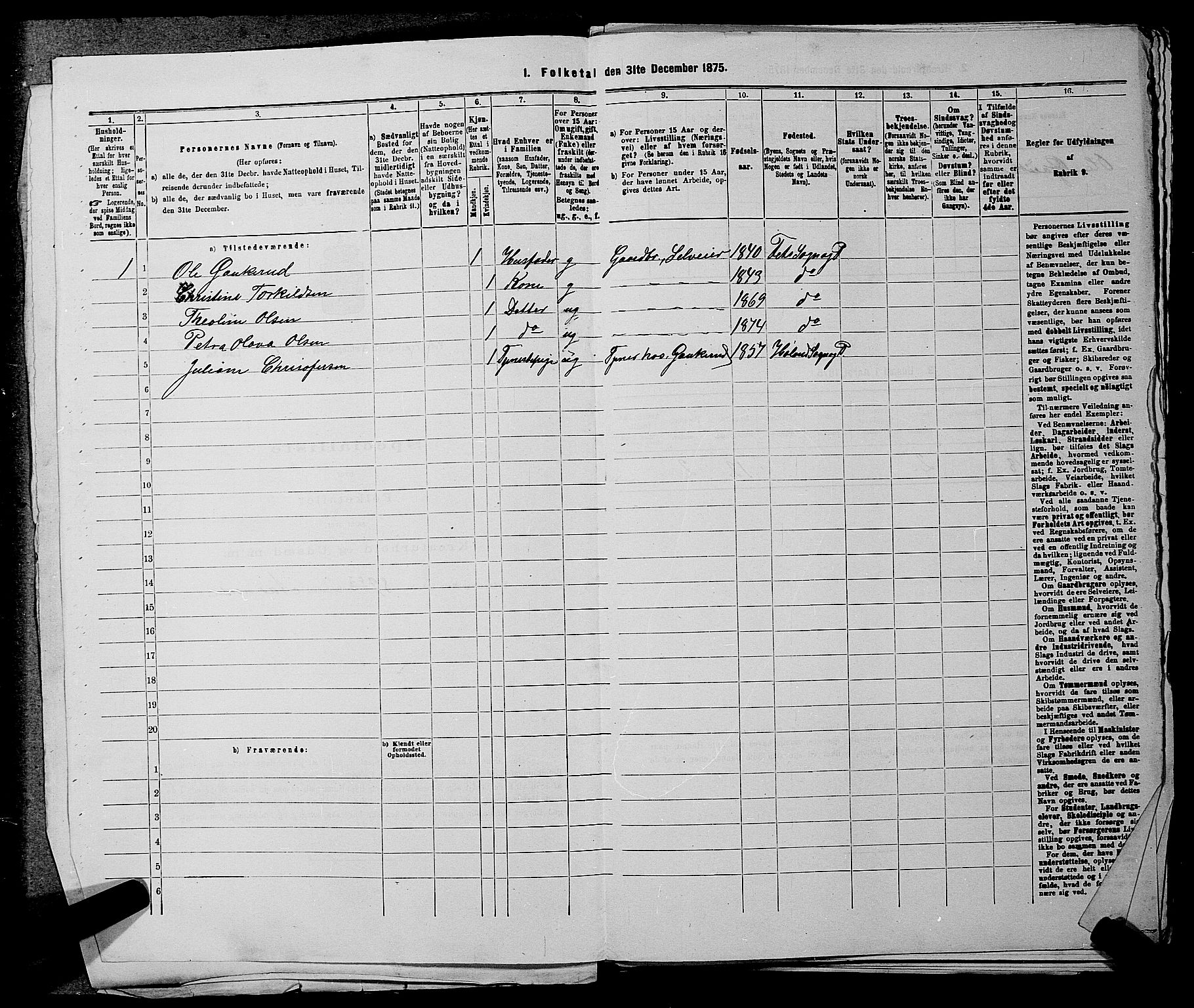 RA, 1875 census for 0227P Fet, 1875, p. 803