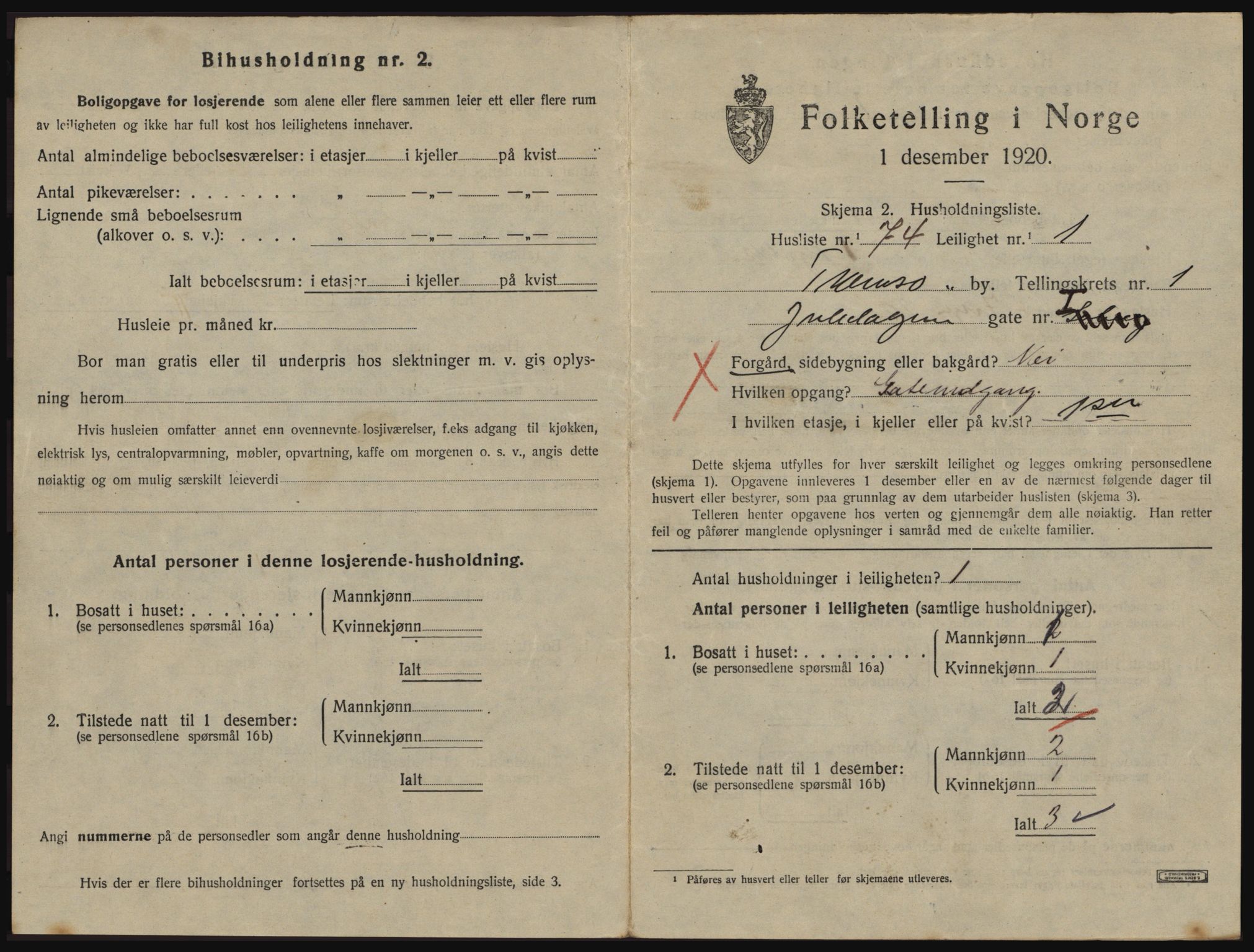 SATØ, 1920 census for Tromsø, 1920, p. 2685