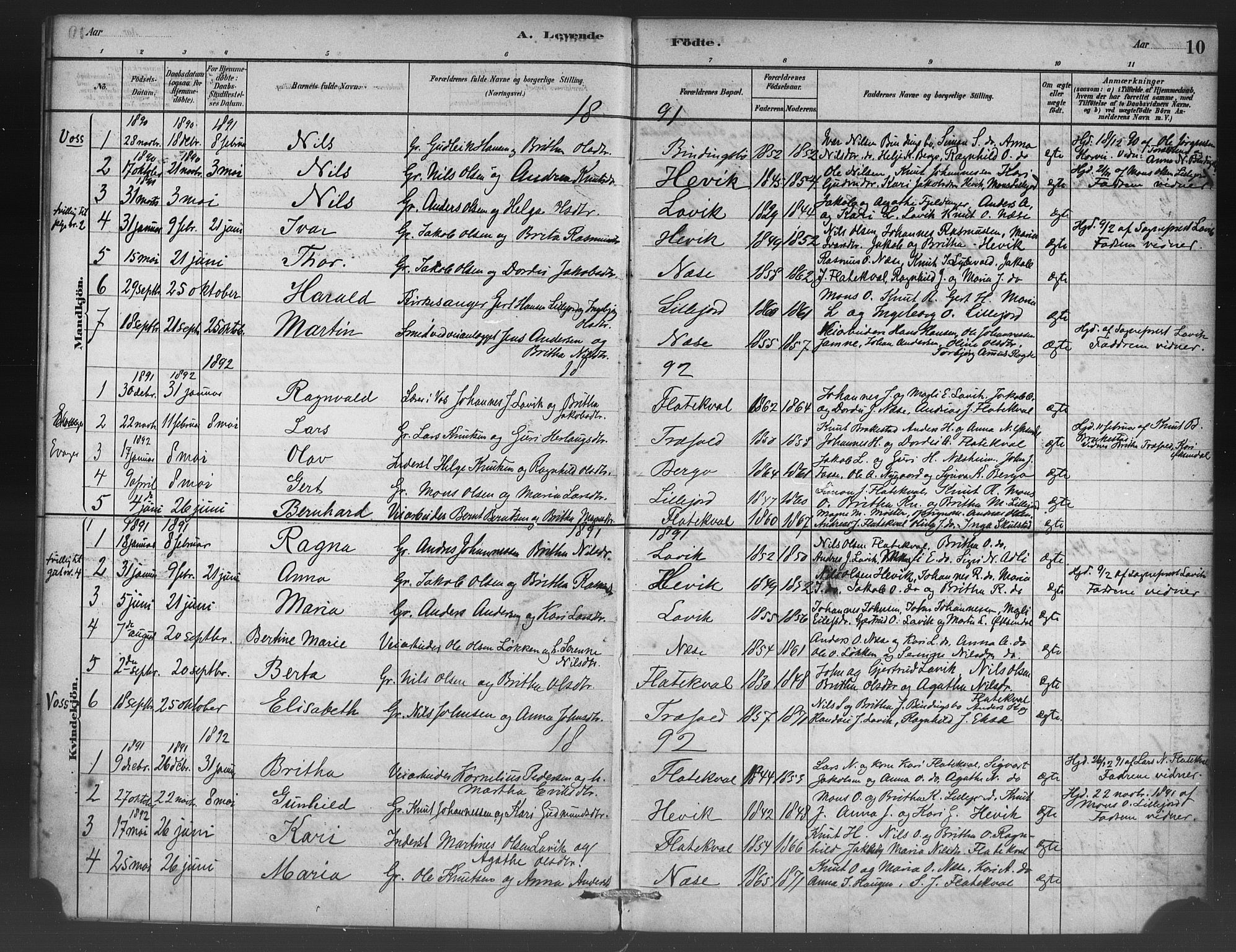 Vaksdal Sokneprestembete, SAB/A-78901/H/Haa: Parish register (official) no. C 1, 1881-1900, p. 10