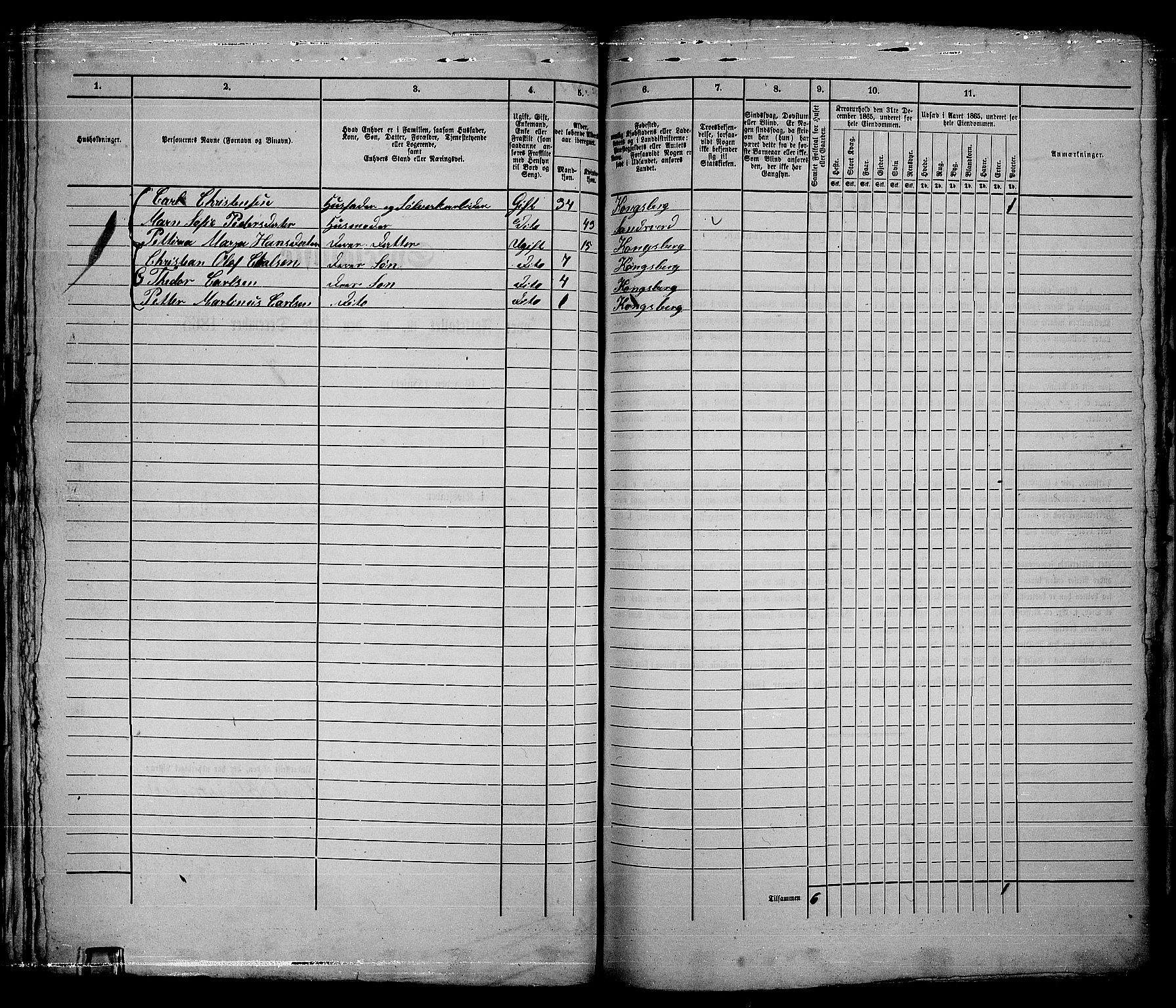 RA, 1865 census for Kongsberg/Kongsberg, 1865, p. 403