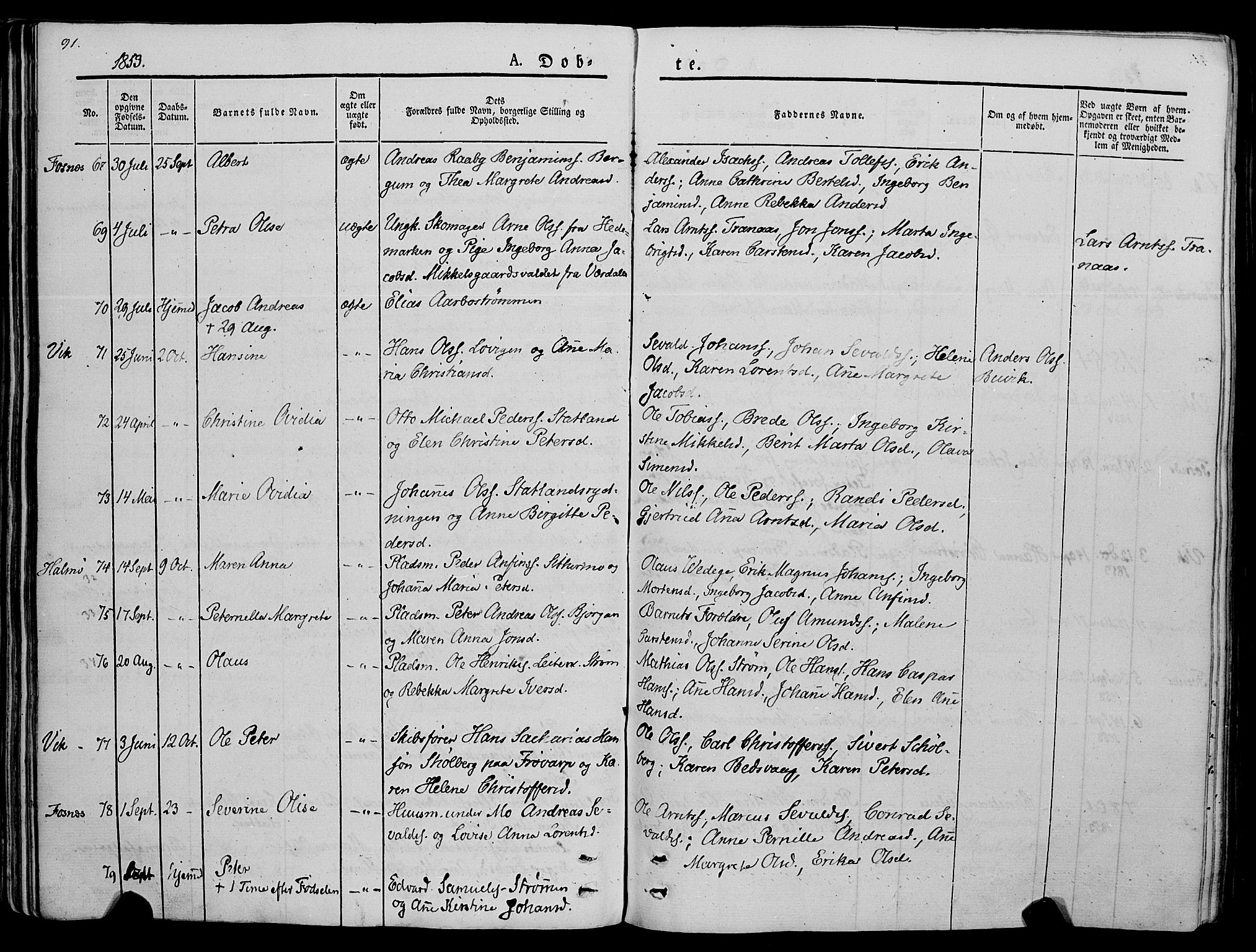 Ministerialprotokoller, klokkerbøker og fødselsregistre - Nord-Trøndelag, SAT/A-1458/773/L0614: Parish register (official) no. 773A05, 1831-1856, p. 91