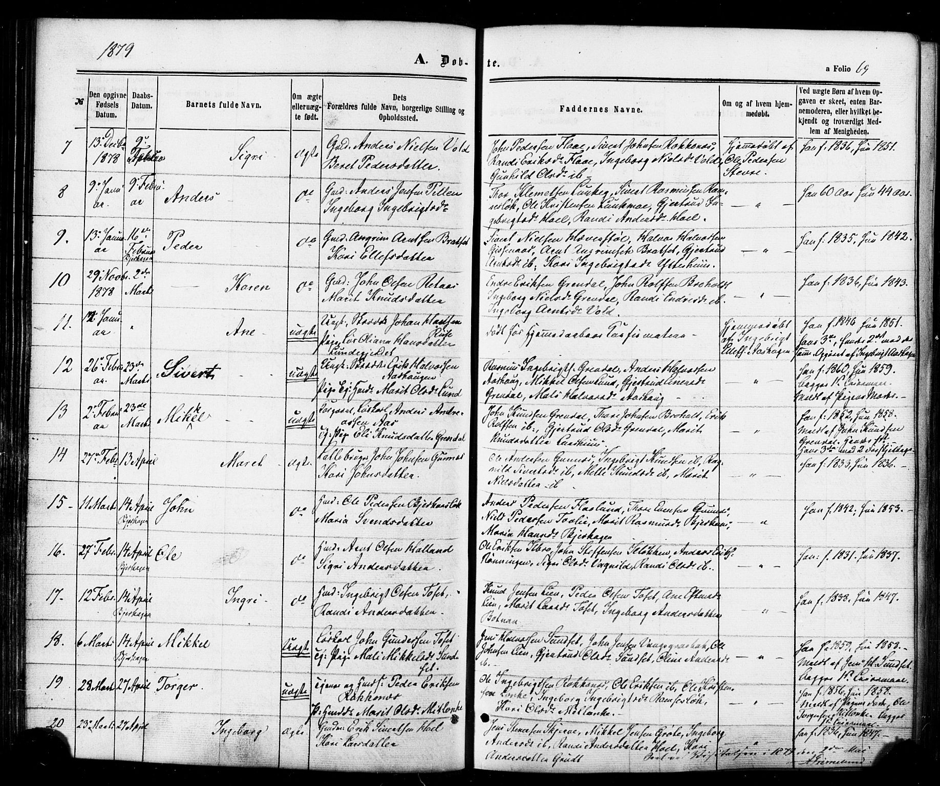 Ministerialprotokoller, klokkerbøker og fødselsregistre - Sør-Trøndelag, SAT/A-1456/674/L0870: Parish register (official) no. 674A02, 1861-1879, p. 69