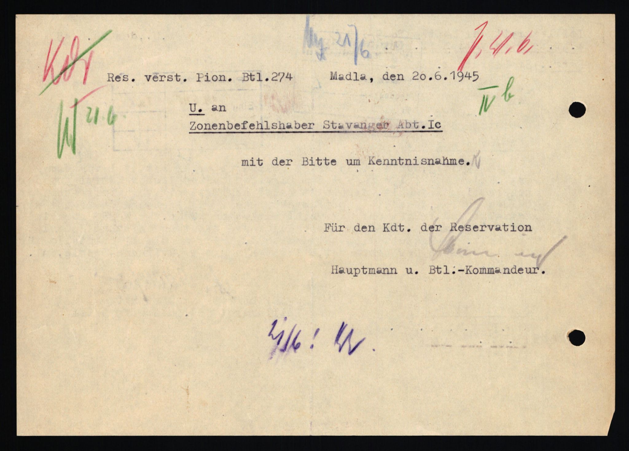 Deutscher Oberbefehlshaber Norwegen (DOBN), AV/RA-RAFA-2197/D/Dl/L0119: DB Zone Stavanger Abt. Ic, 1945, p. 61