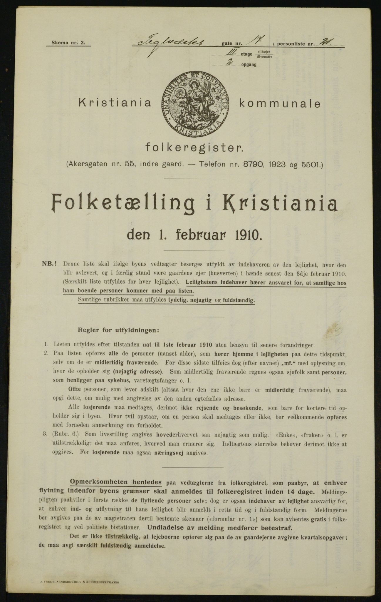 OBA, Municipal Census 1910 for Kristiania, 1910, p. 102143