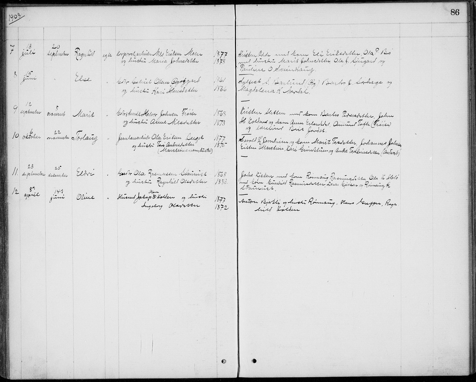 Lom prestekontor, SAH/PREST-070/L/L0013: Parish register (copy) no. 13, 1874-1938, p. 86