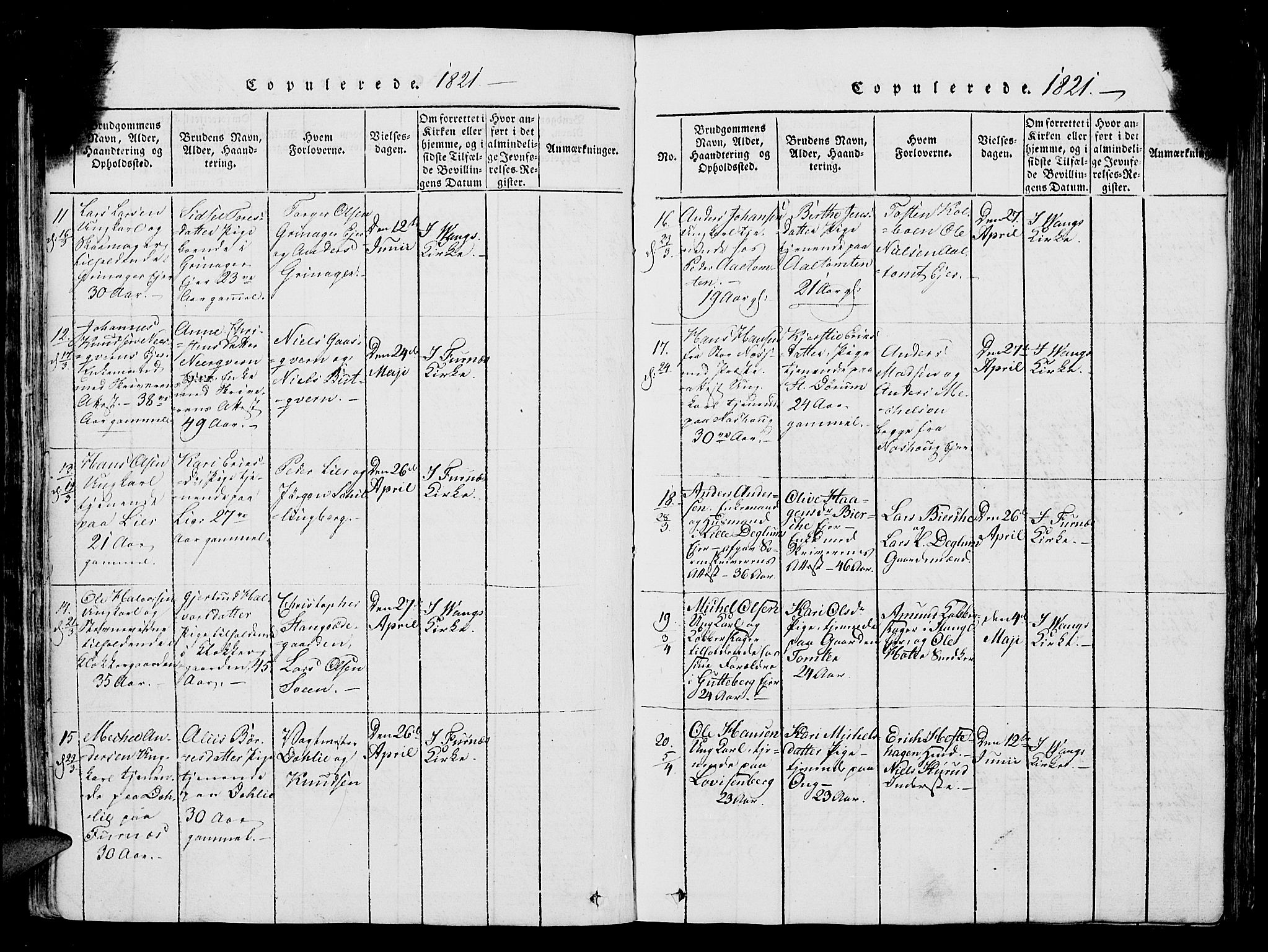 Vang prestekontor, Hedmark, SAH/PREST-008/H/Ha/Hab/L0004: Parish register (copy) no. 4, 1813-1827, p. 447-448