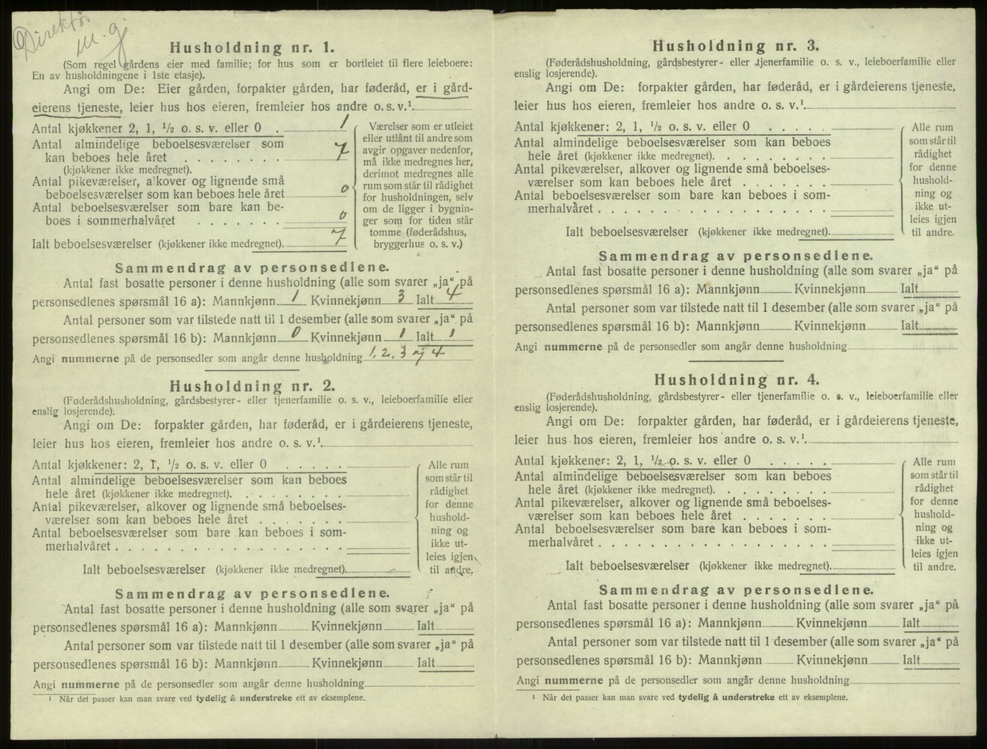 SAB, 1920 census for Haus, 1920, p. 1611