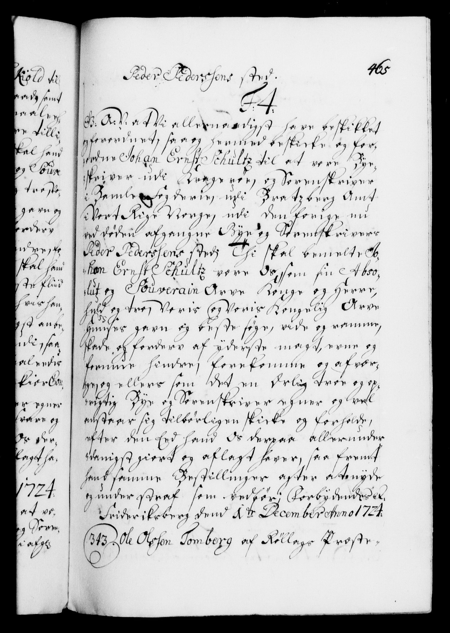 Danske Kanselli 1572-1799, AV/RA-EA-3023/F/Fc/Fca/Fcaa/L0024: Norske registre, 1723-1725, p. 465a