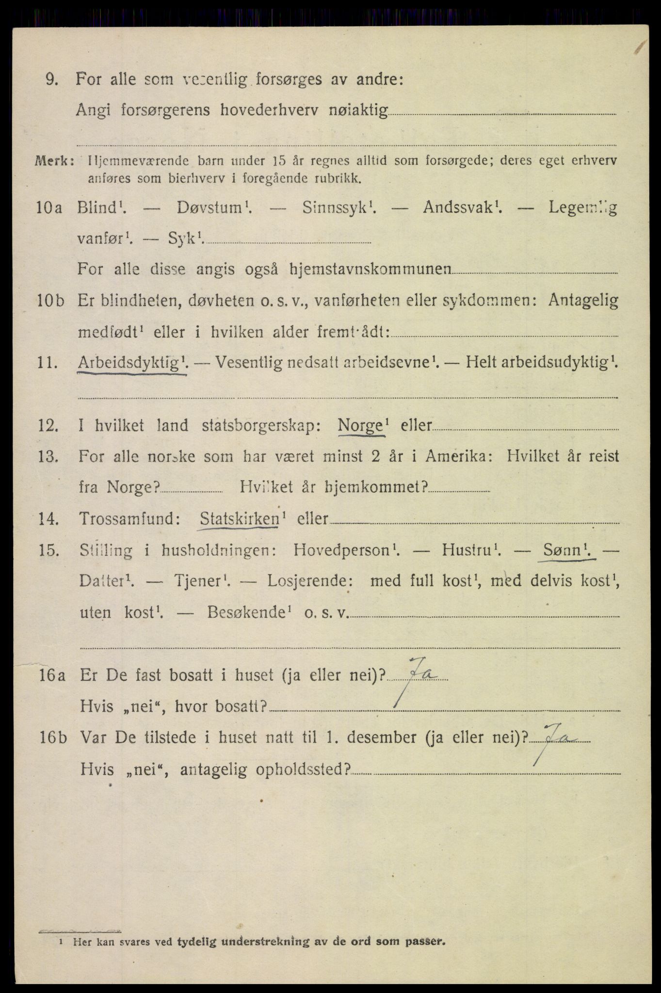 SAH, 1920 census for Nordre Land, 1920, p. 1579