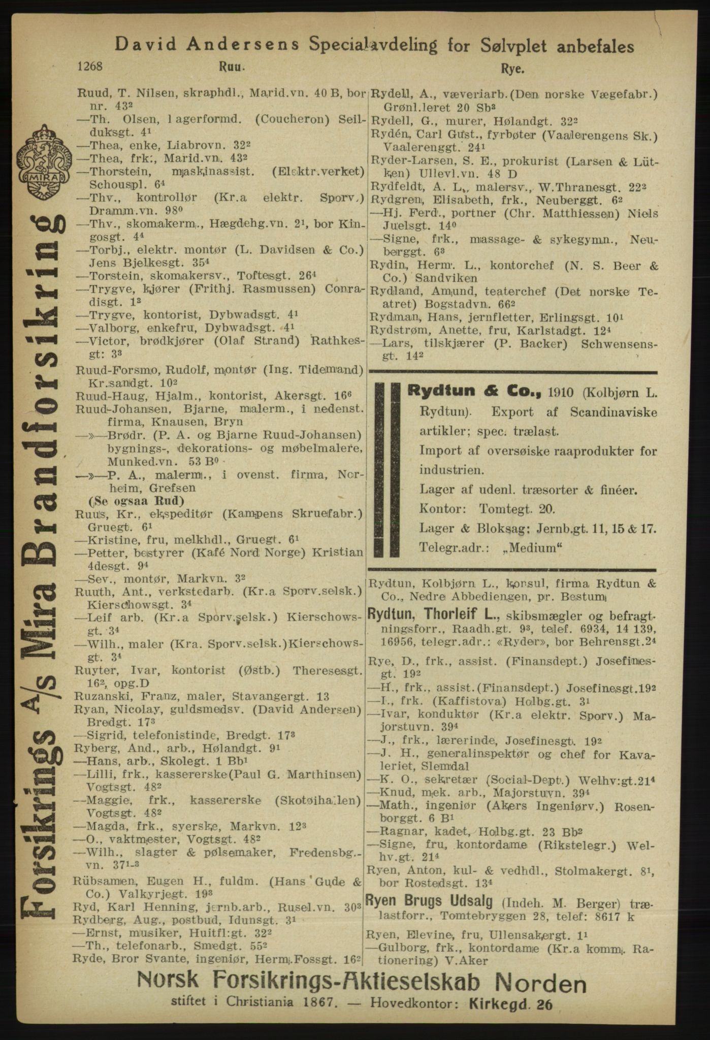 Kristiania/Oslo adressebok, PUBL/-, 1918, p. 1293
