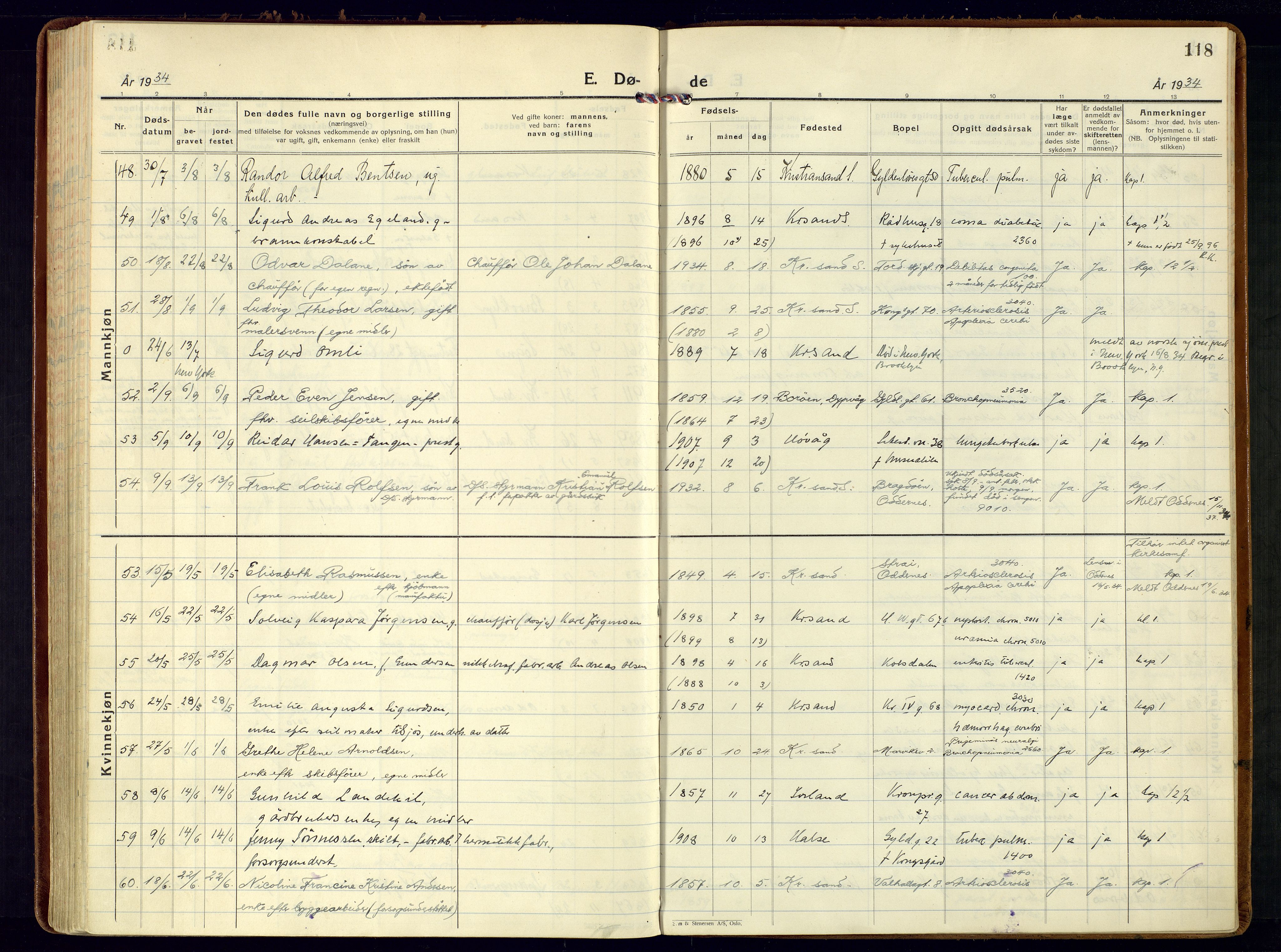 Kristiansand domprosti, AV/SAK-1112-0006/F/Fa/L0030: Parish register (official) no. A 29, 1926-1937, p. 118