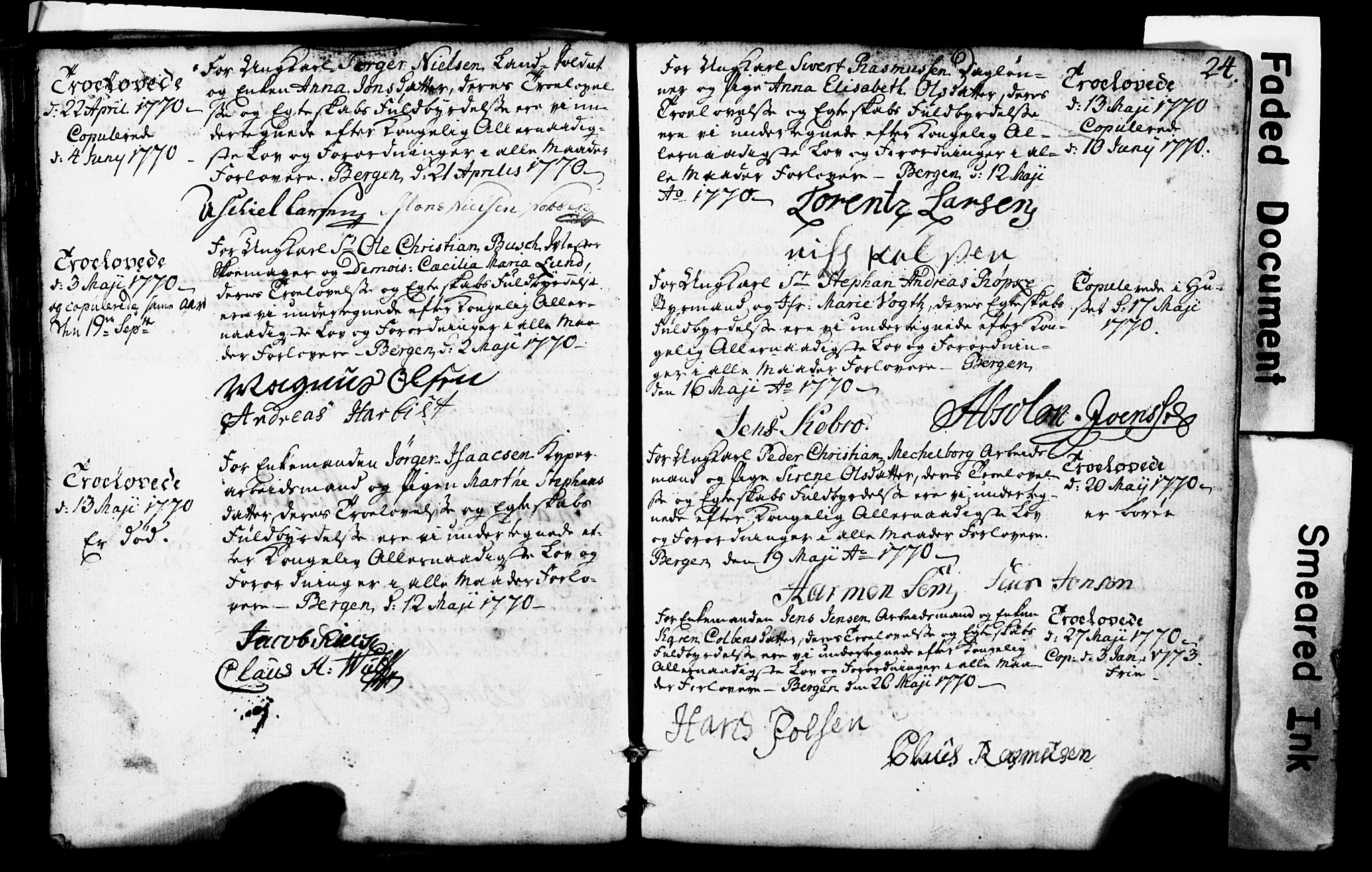 Domkirken sokneprestembete, AV/SAB-A-74801: Best man's statements no. II.5.1, 1767-1792, p. 24