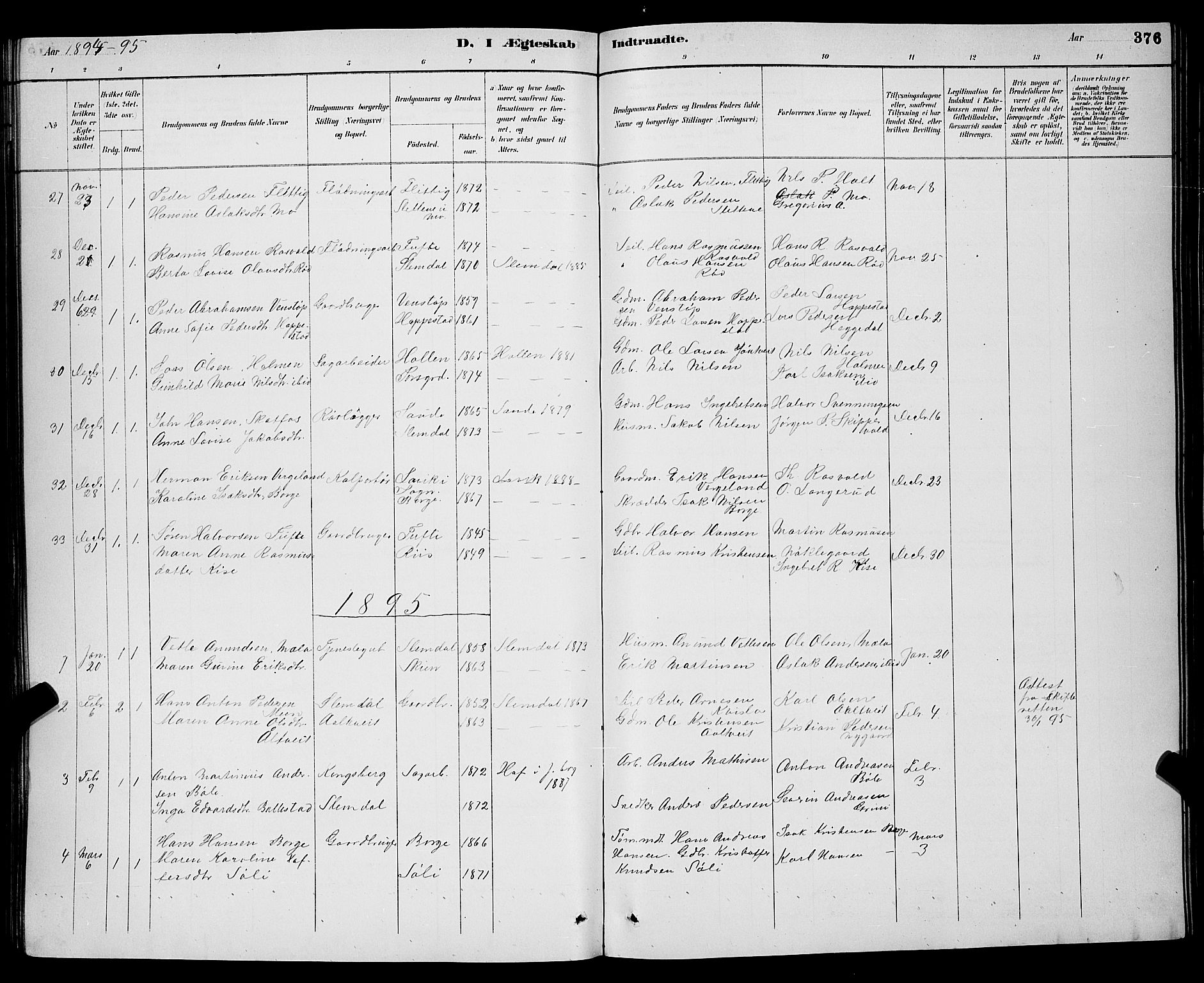 Gjerpen kirkebøker, SAKO/A-265/G/Ga/L0002: Parish register (copy) no. I 2, 1883-1900, p. 376