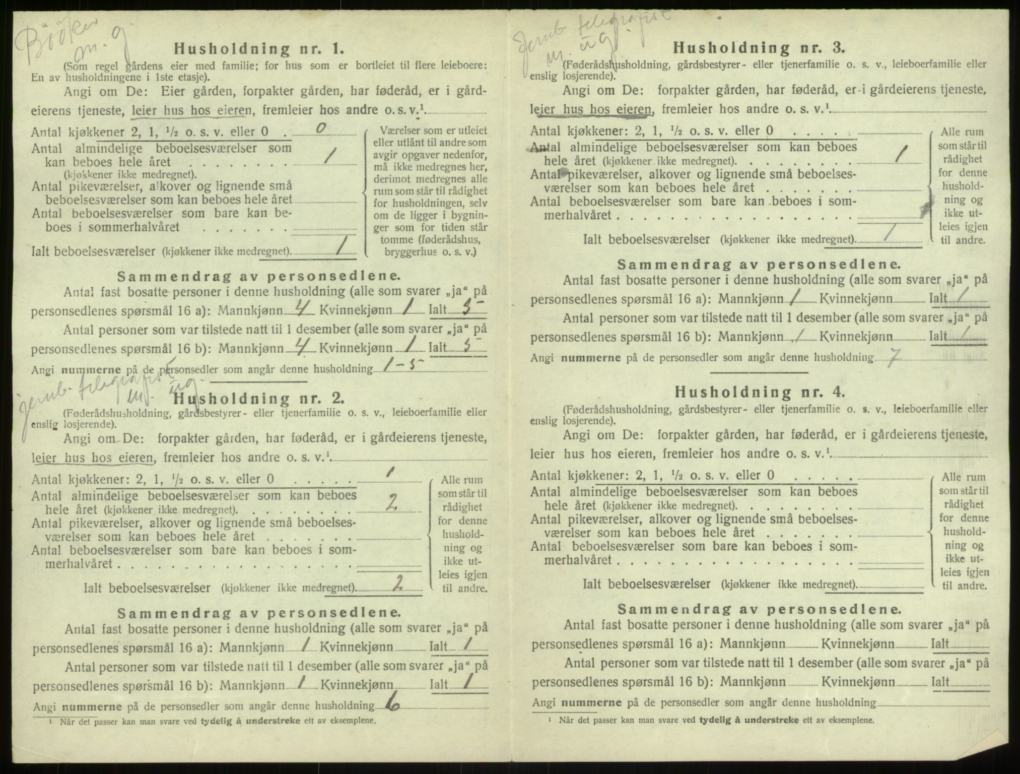 SAB, 1920 census for Haus, 1920, p. 1016