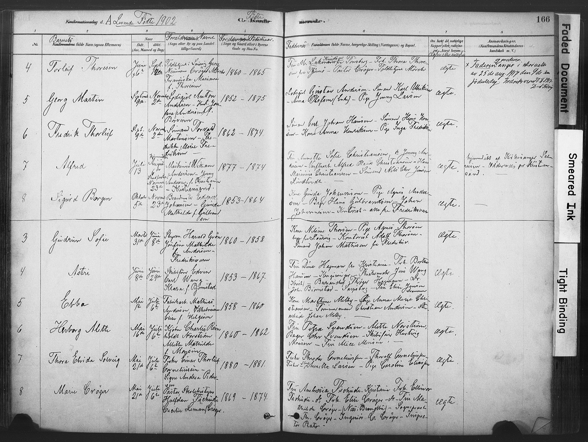 Stavern kirkebøker, AV/SAKO-A-318/F/Fa/L0008: Parish register (official) no. 8, 1878-1905, p. 166
