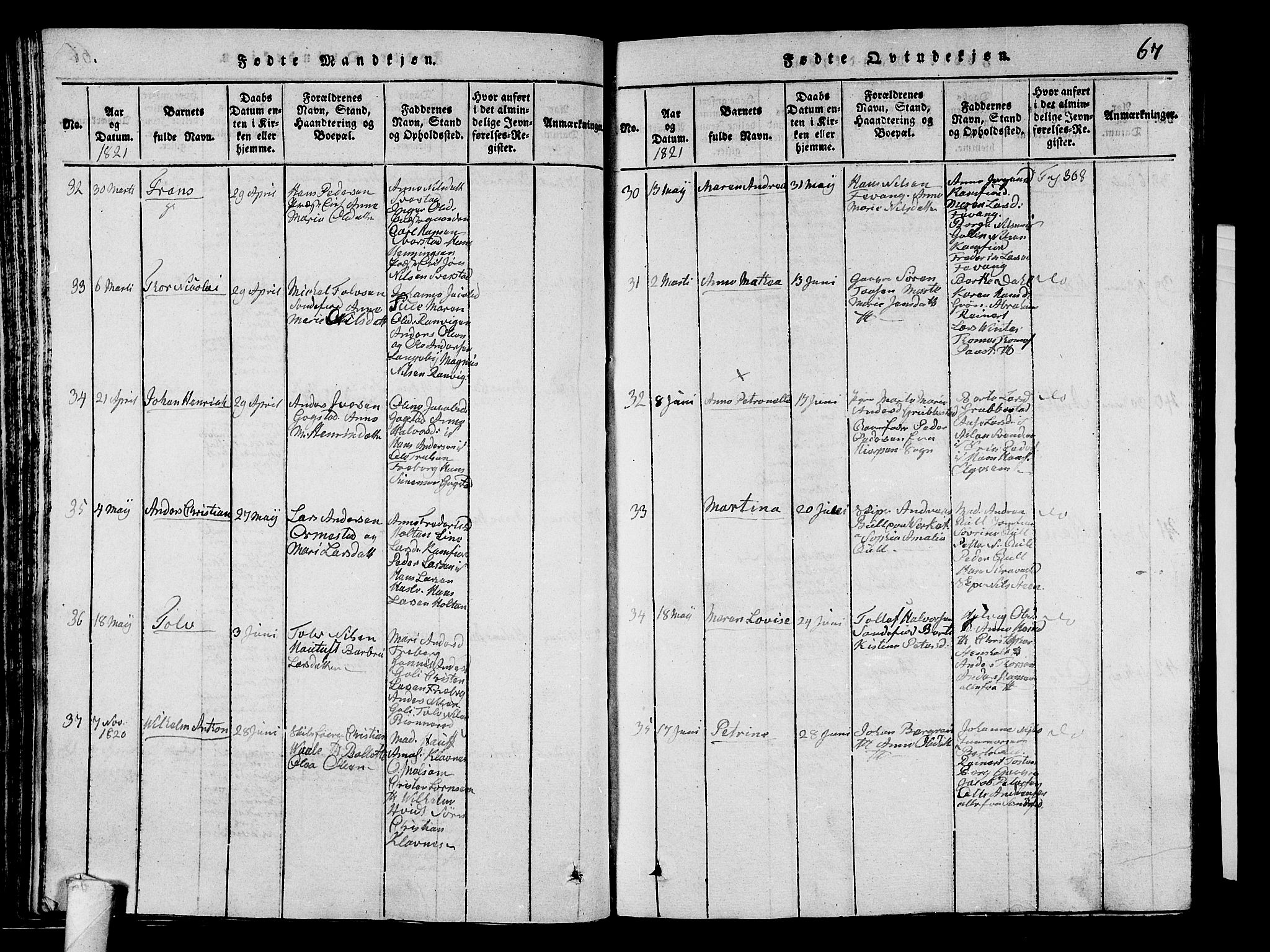 Sandar kirkebøker, SAKO/A-243/G/Ga/L0001: Parish register (copy) no. 1, 1814-1835, p. 67