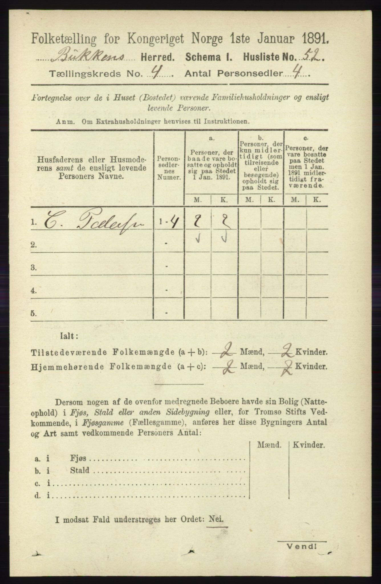 RA, 1891 census for 1145 Bokn, 1891, p. 860